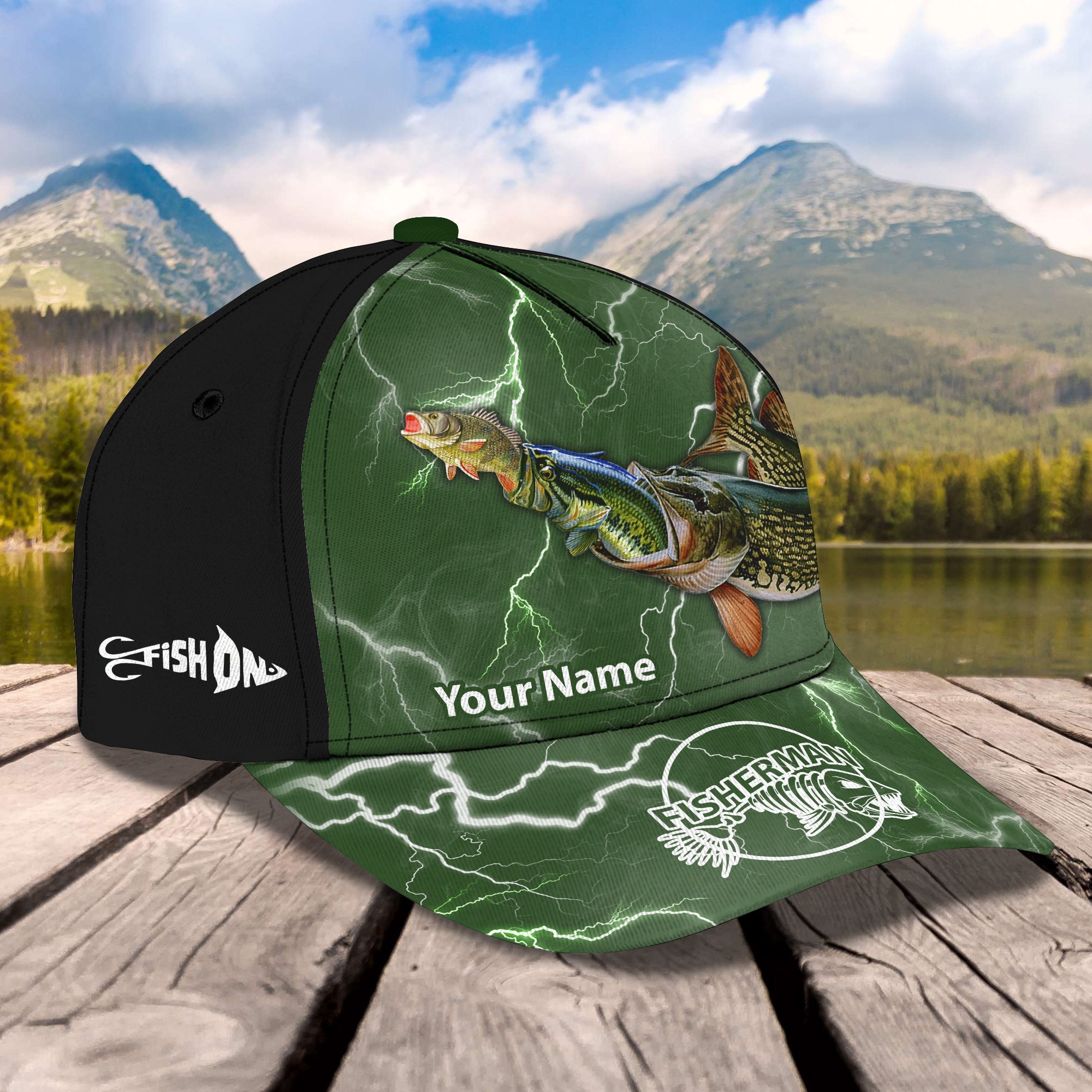 Fishing 3- Personalized Name Cap - HN95