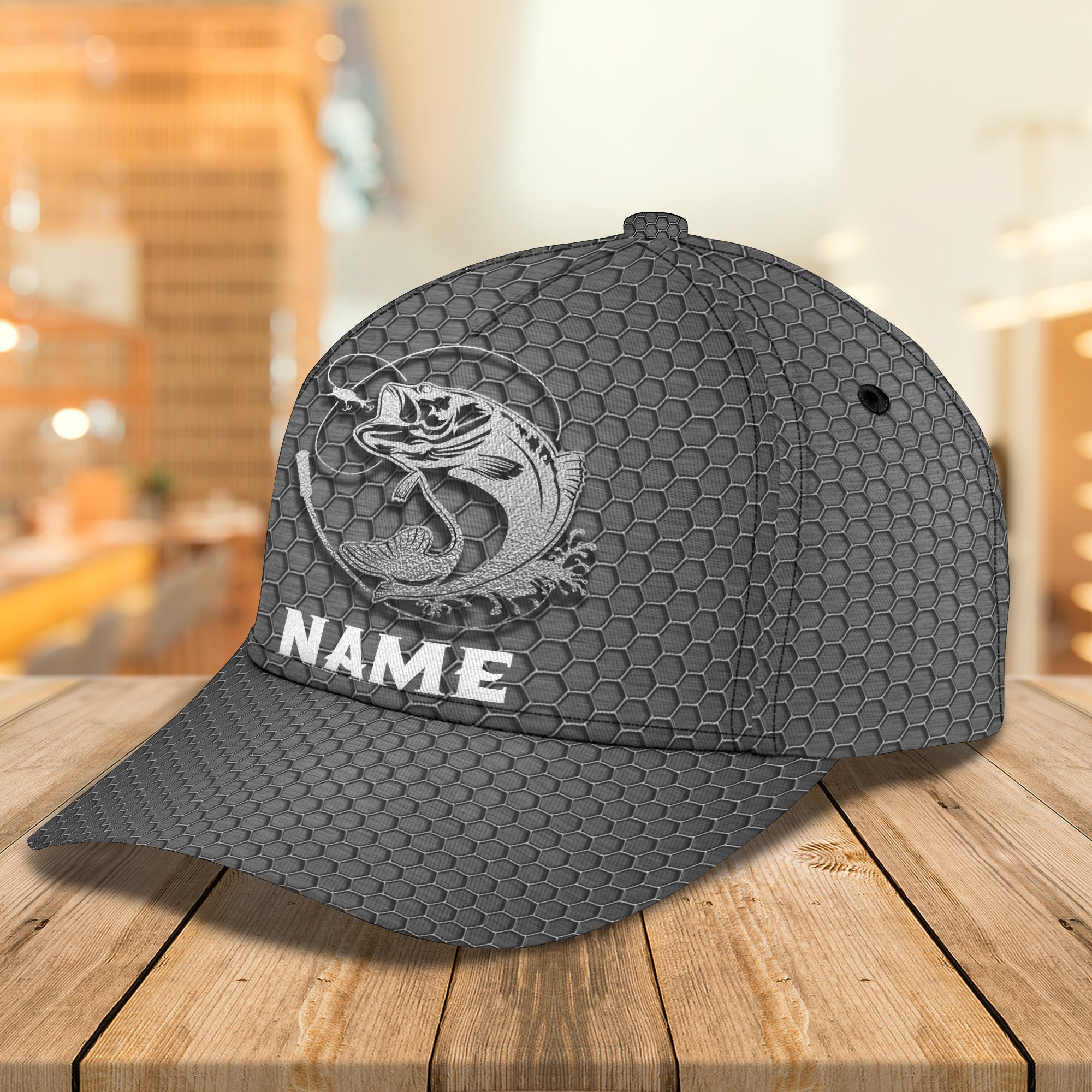 Fishing - Custom Name Curved Cap - Tad