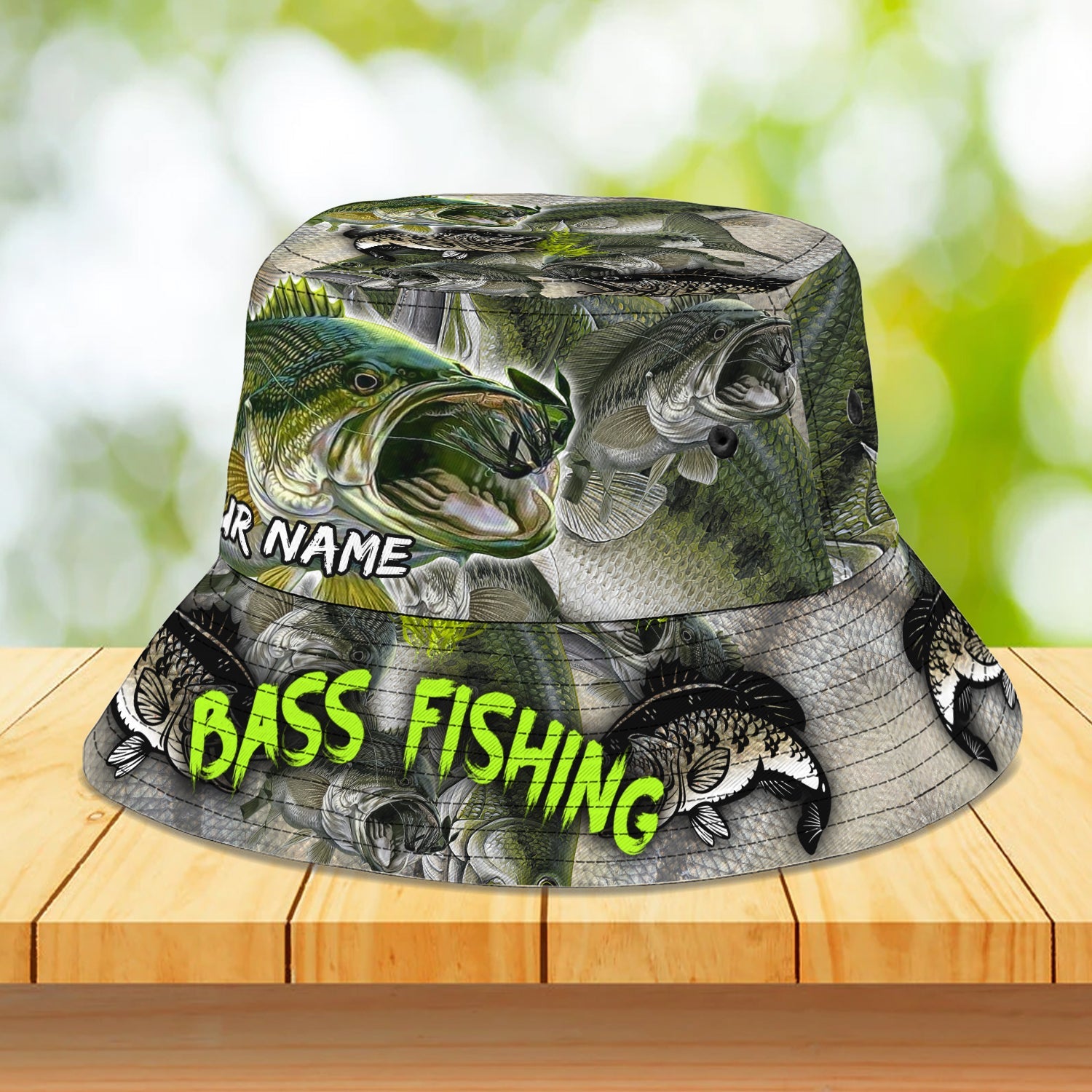 Custom Bucket Hat - Bass Fishing