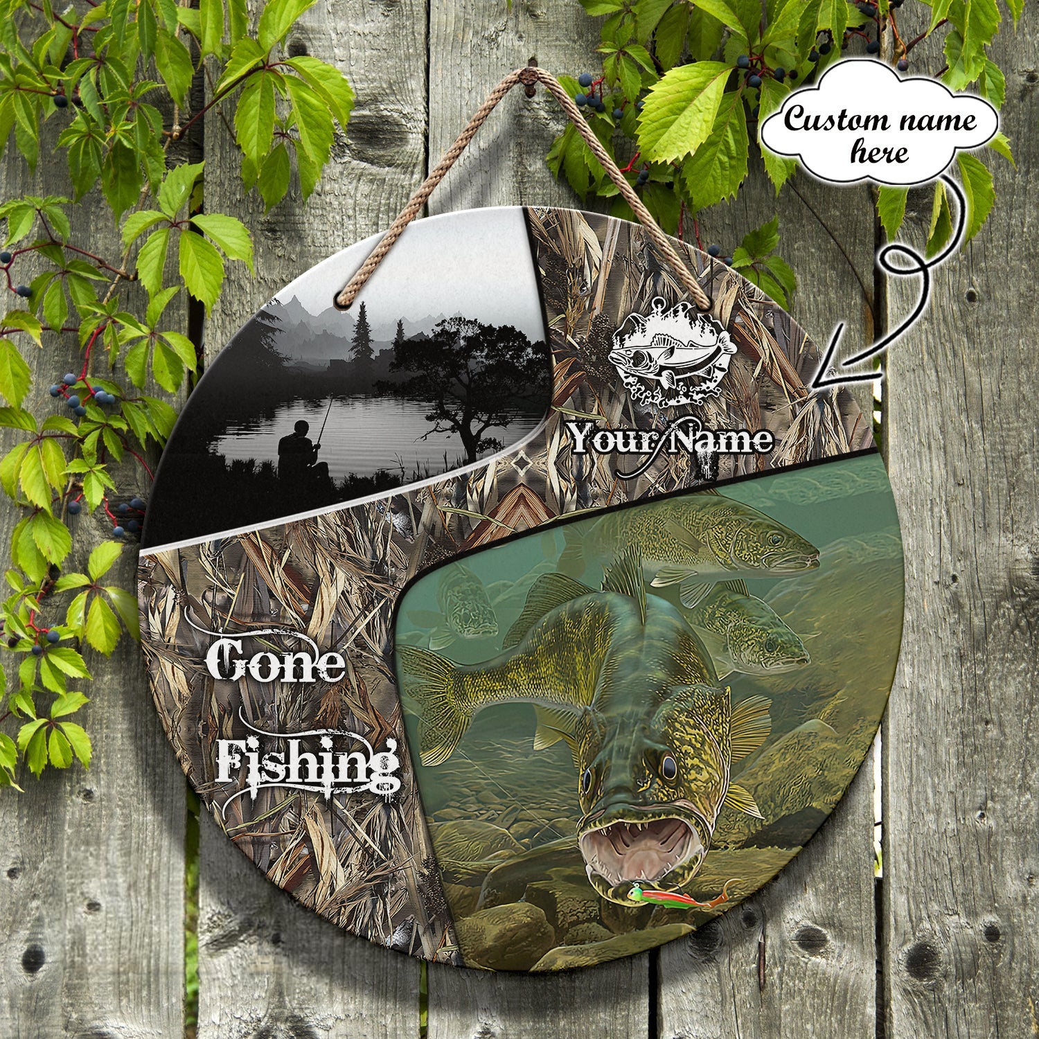 Custom Wooden Sign - Gone Fishing 2 - Nsd99