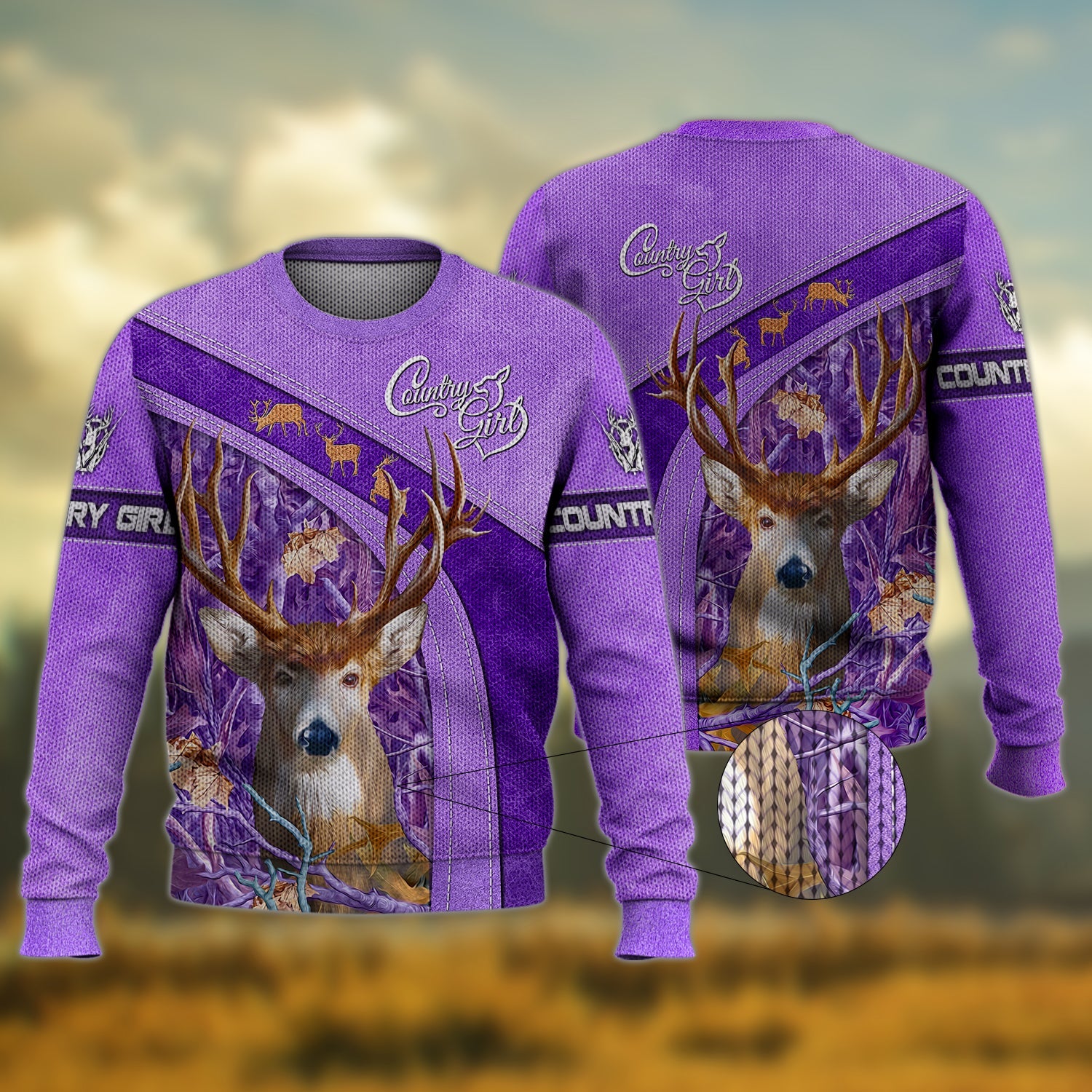 Country Girl - 3D Full Print Shirts - Tad 531 (Purple)