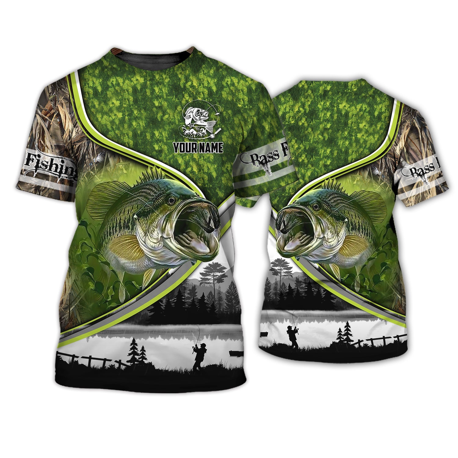 Fishermans Bass Fishing - Personalized Name 3D Tshirt