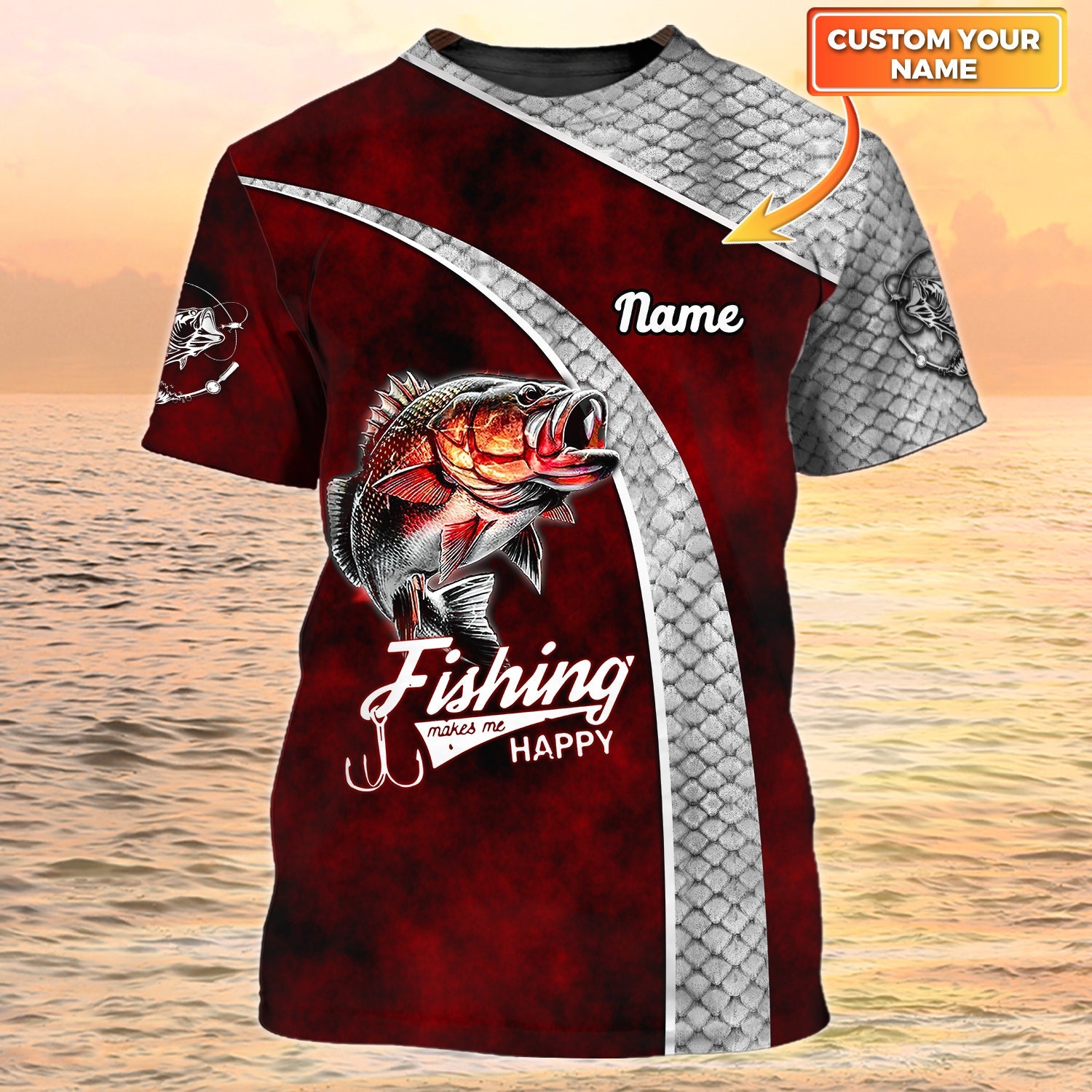 Bass Fishing Personalized Name 3D Tshirt Fishing Shirts