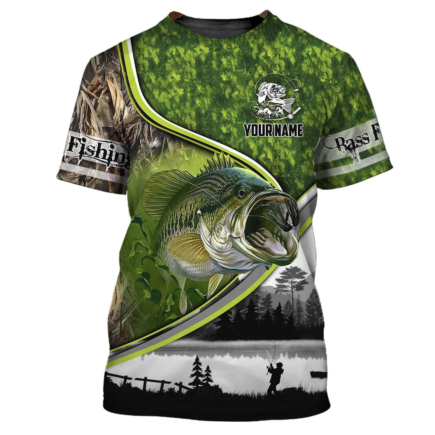 Fishermans Bass Fishing - Personalized Name 3D Tshirt