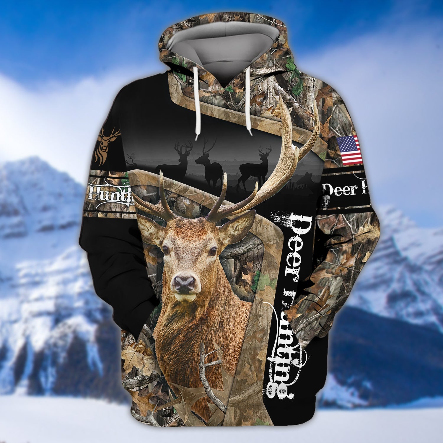 Deer Hunting America Flag 3D Shirts For Men and Women