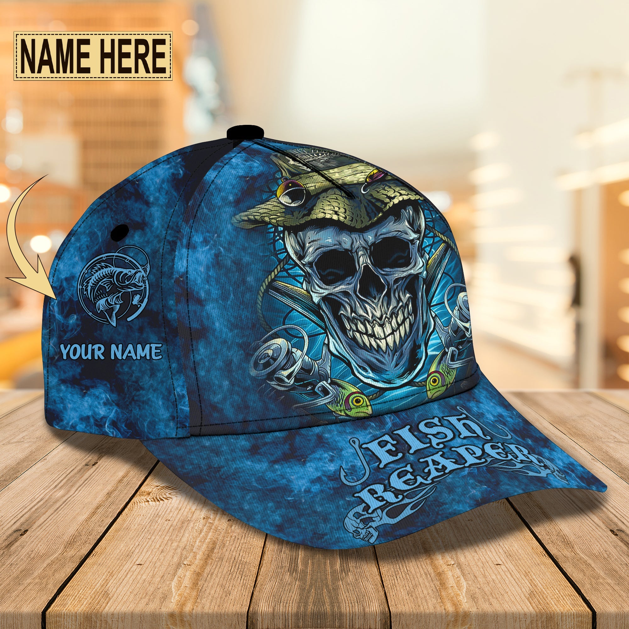 Personalized Classic Cap Fishing Reaper - QB95