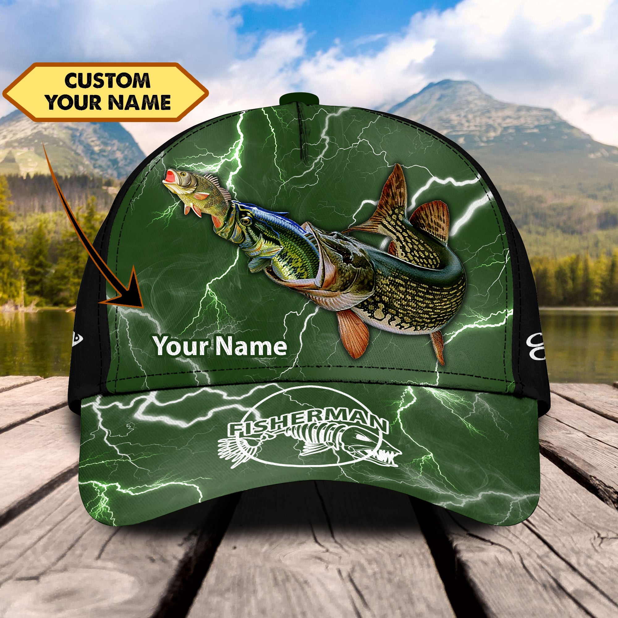 Fishing 3- Personalized Name Cap - HN95