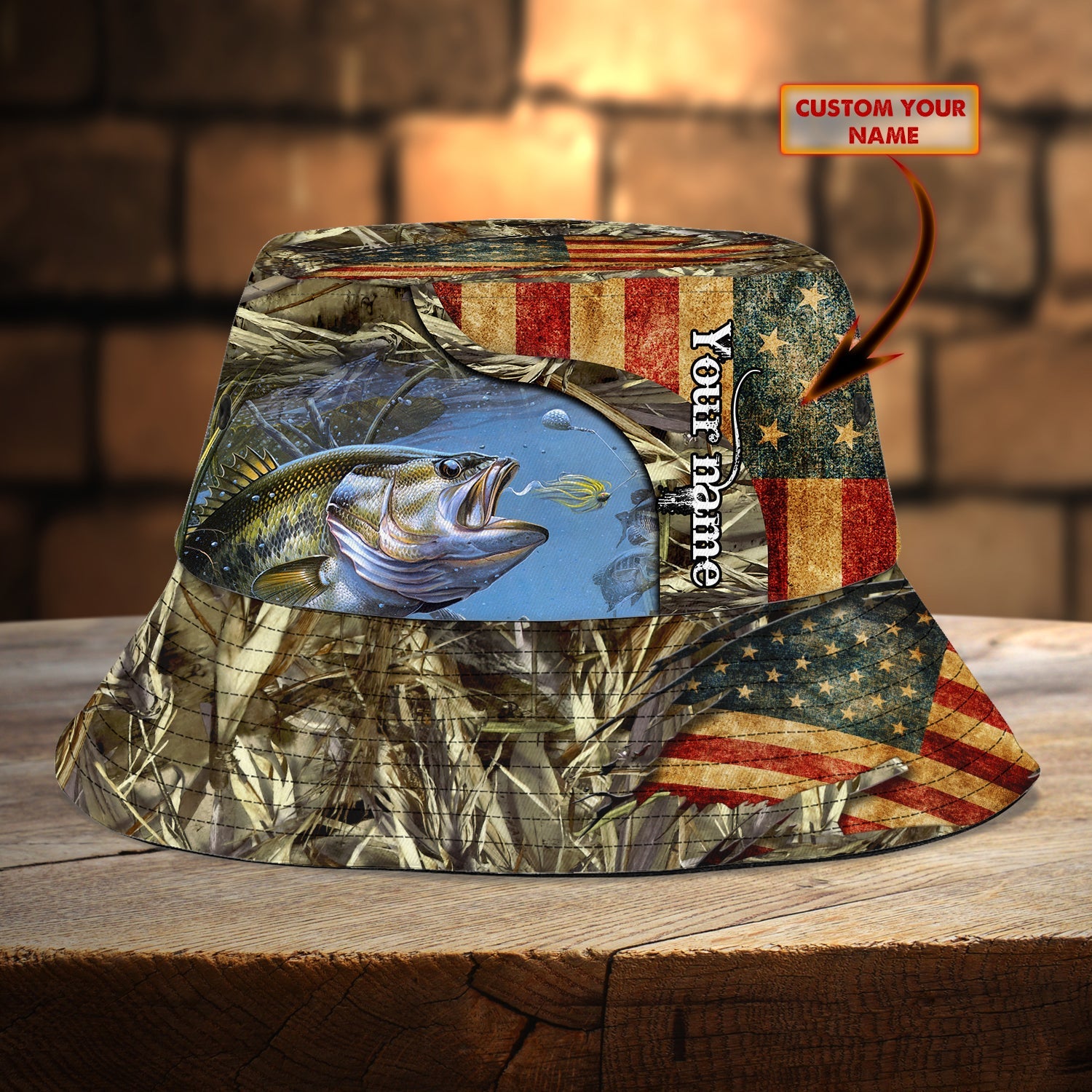Custom Bucket Hat - Bass Fishing - 6