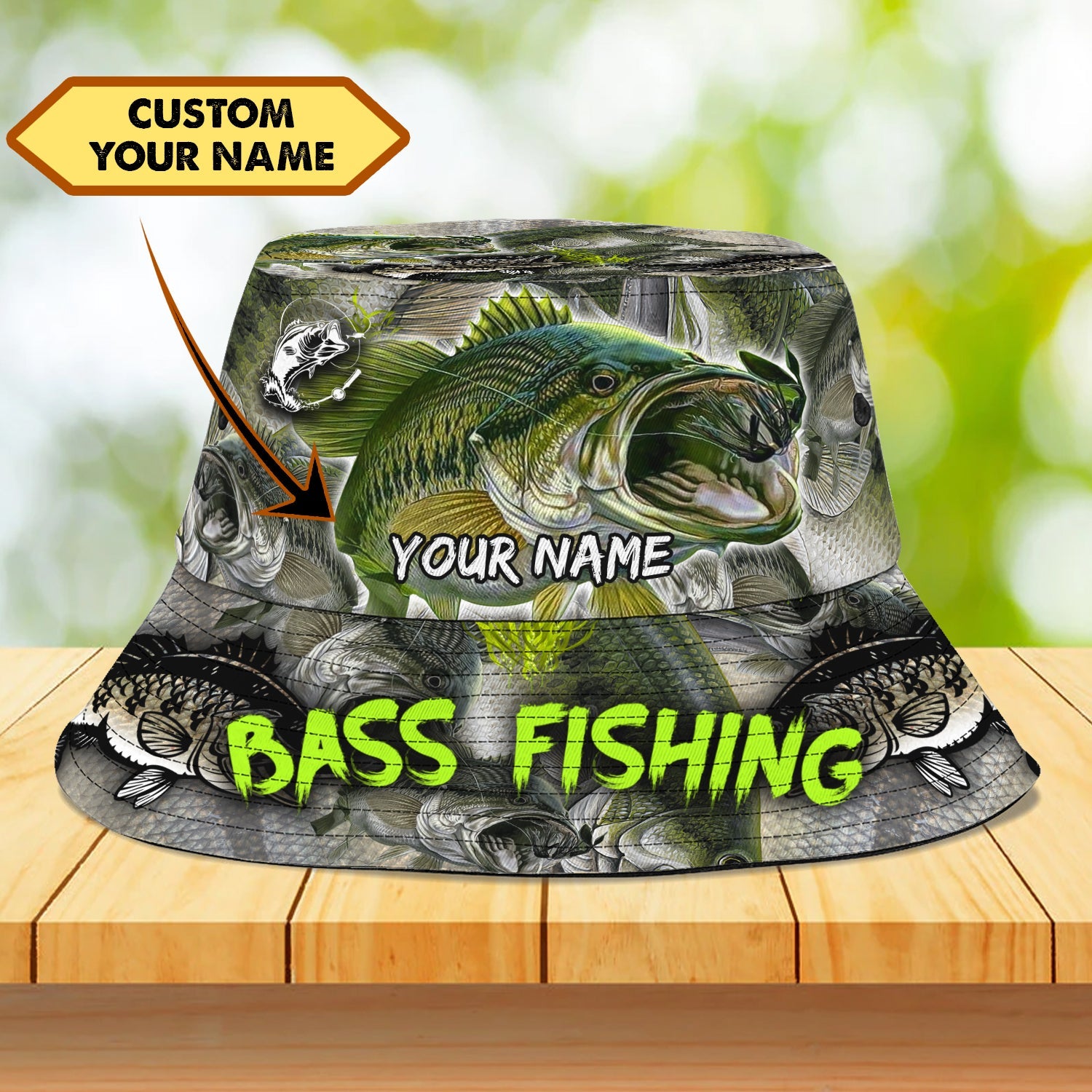 Custom Bucket Hat - Bass Fishing