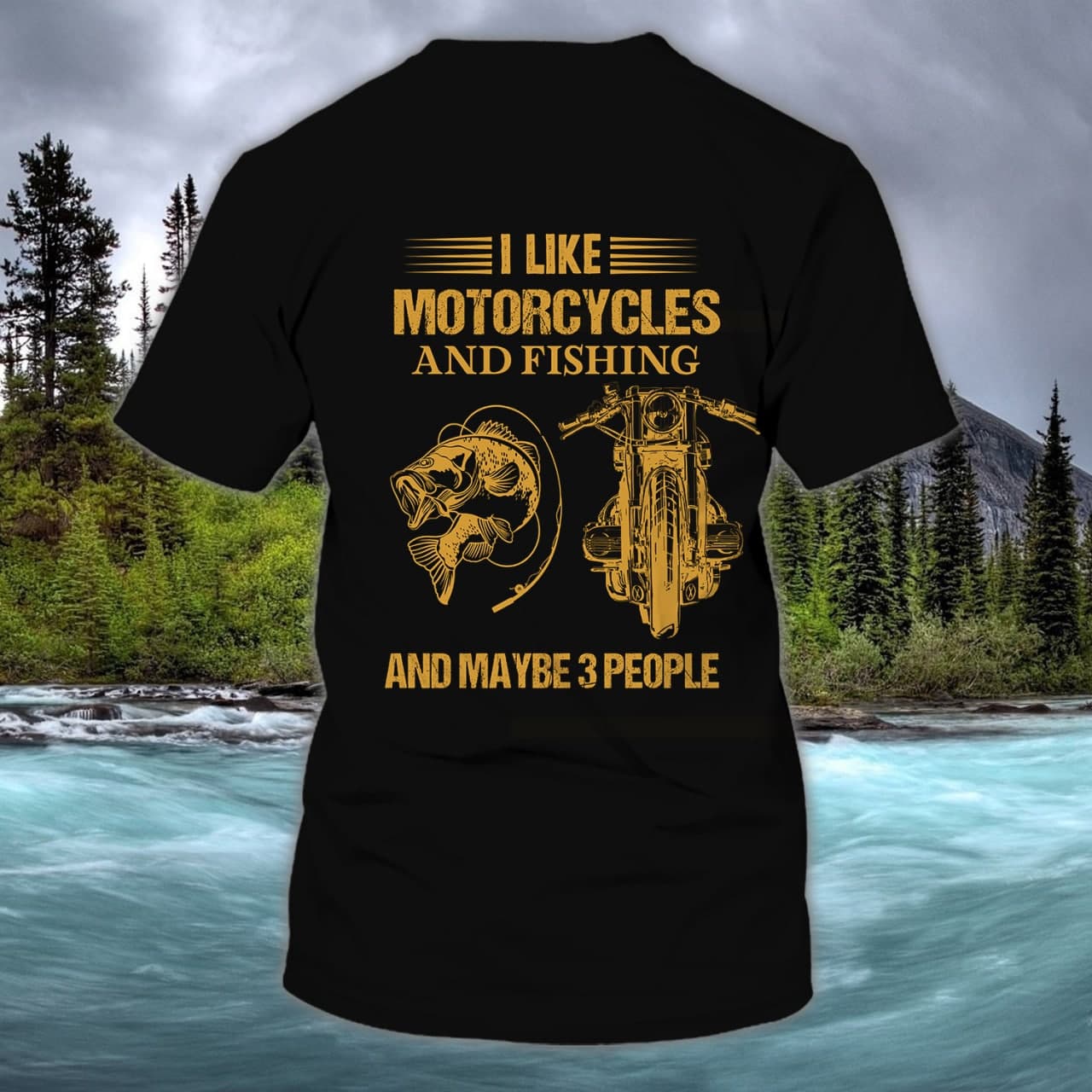 Motorcycle and  fishing - Personalized Name 3D T Shirt - Hdmt