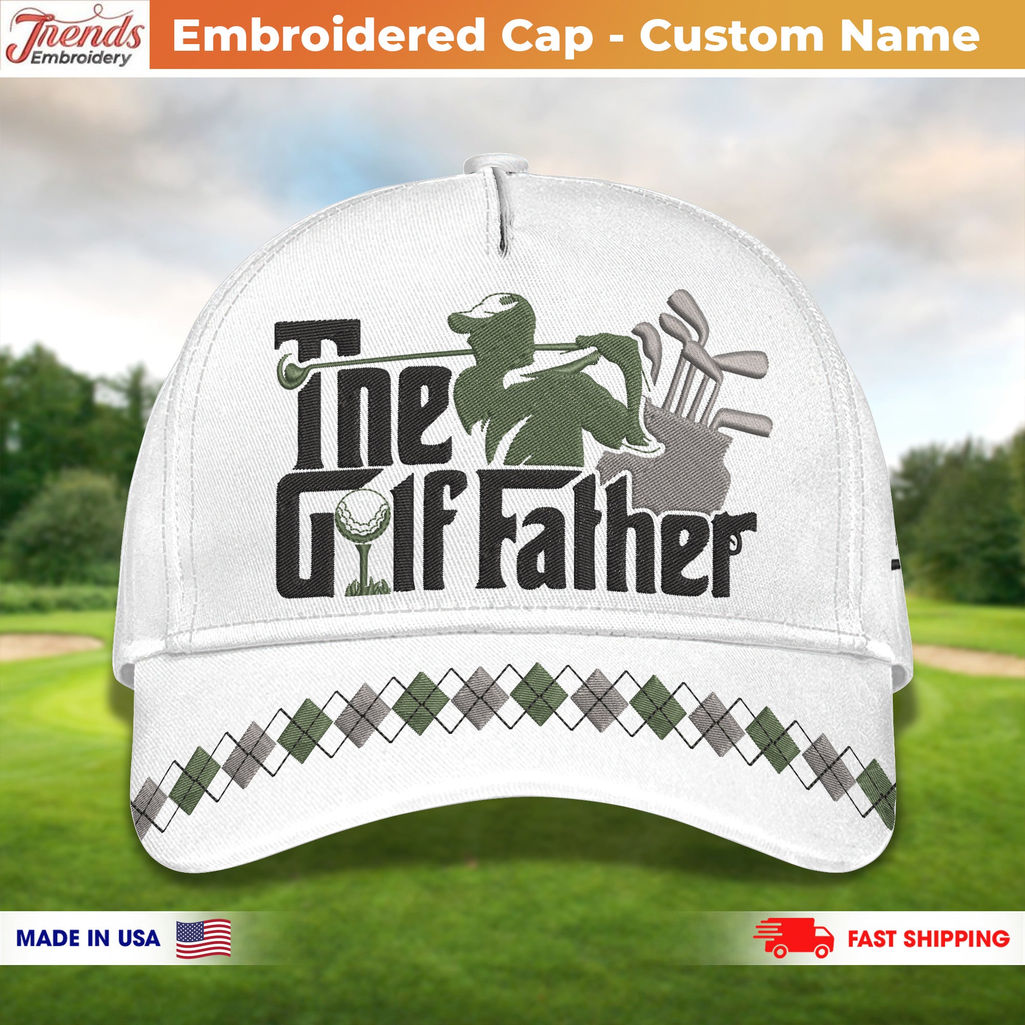 Customized Embroidery Cap The Golf Father Classic Embroidery