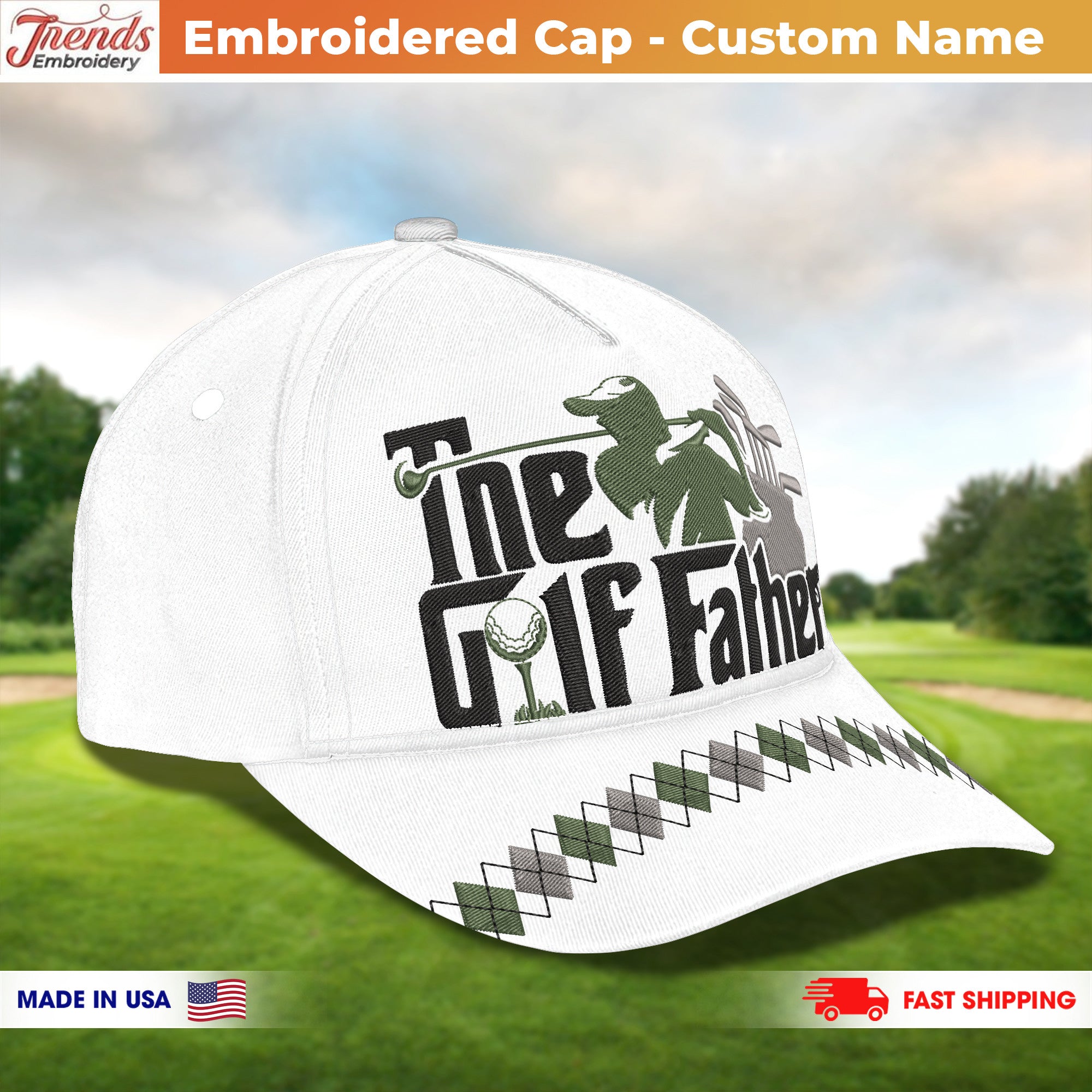 Customized Embroidery Cap The Golf Father Classic Embroidery