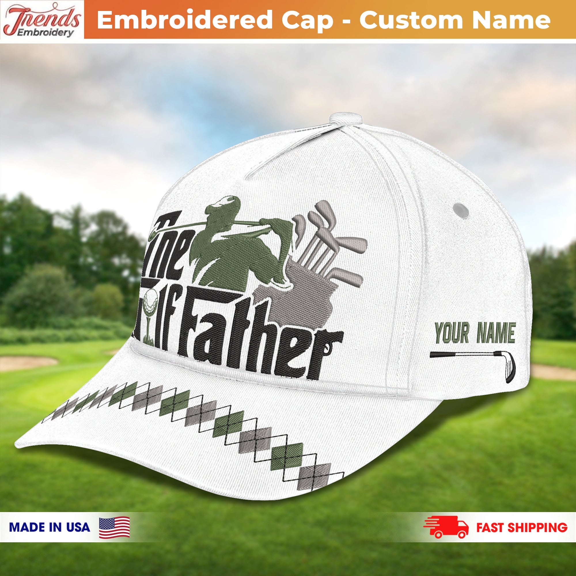 Customized Embroidery Cap The Golf Father Classic Embroidery