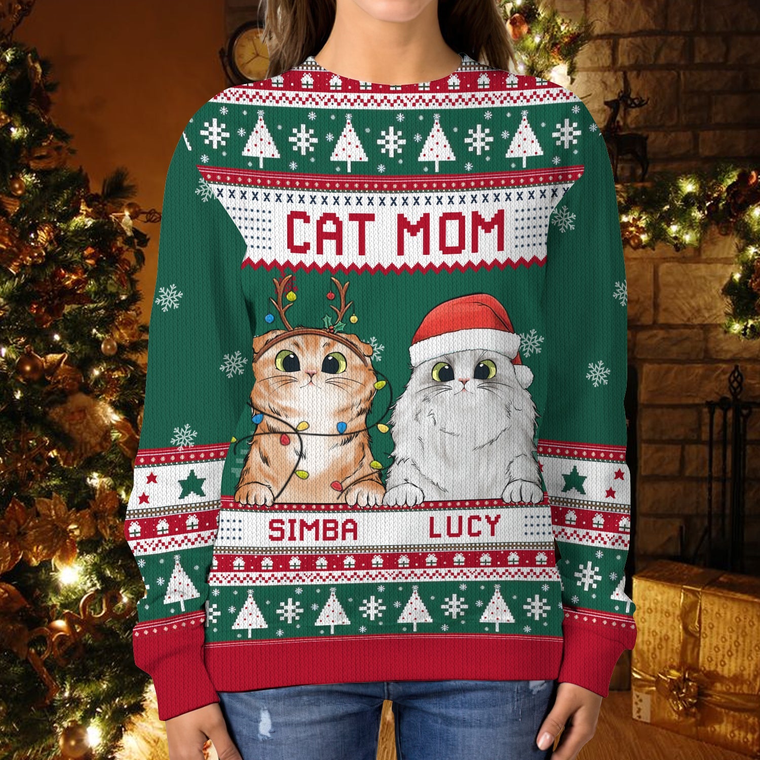 Cat Mom Cat Dad Personalized 3D Shirts Design Sweater, Christmas Gift, Pes Lovers