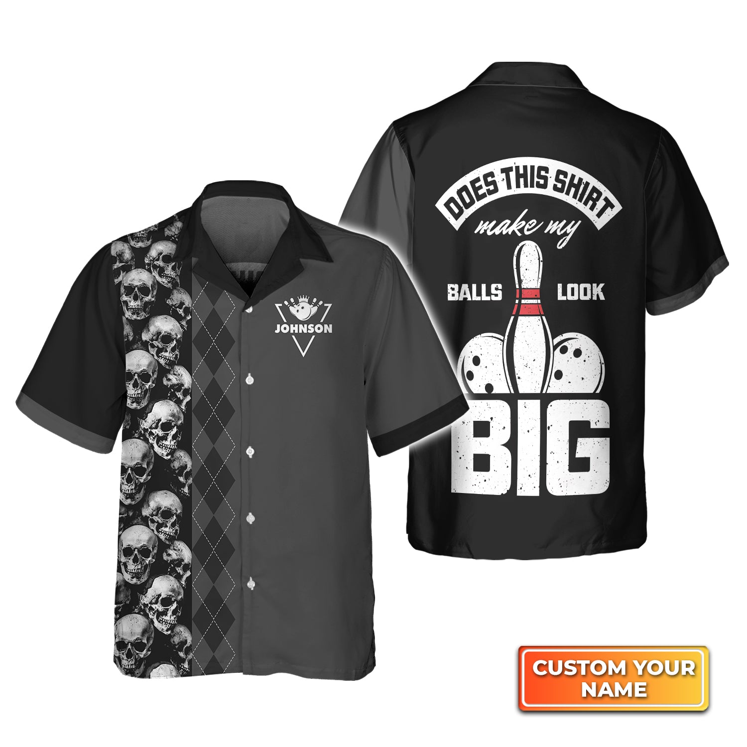 Bowling Does This Shirt Make My Ball Look Big Personalized Name 3D Hawaiian Shirt QB95