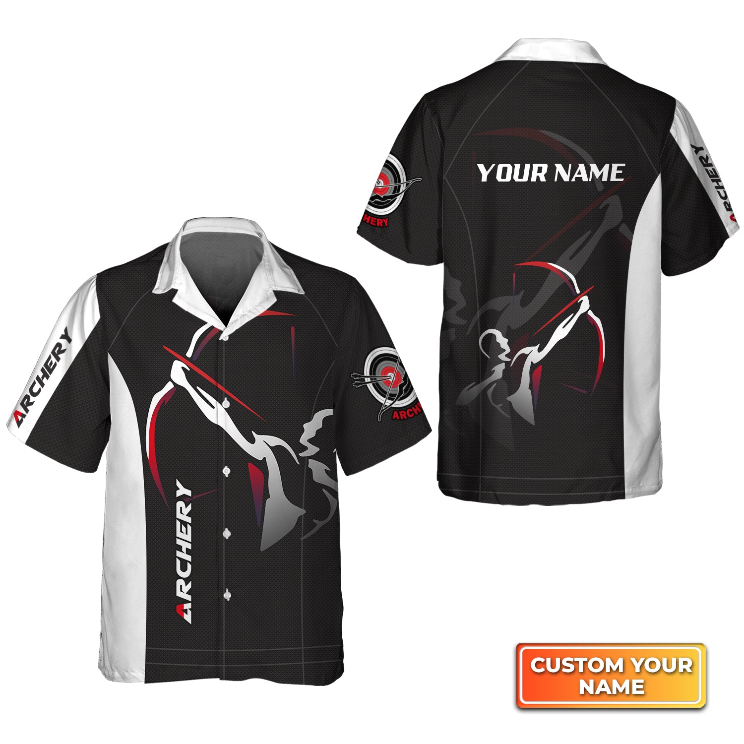 National Archery Team Personalized Name 3D Hawaiian Shirt QB95 Gift For Archer