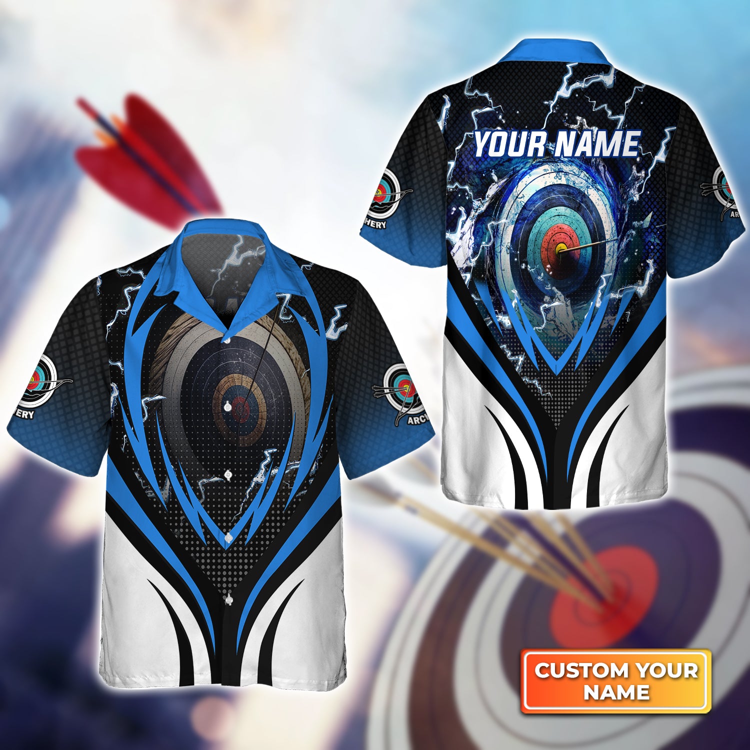 Archery Target Board Whirlpool Personalized Name 3D Hawaiian Shirt QB95 Gift For Archer