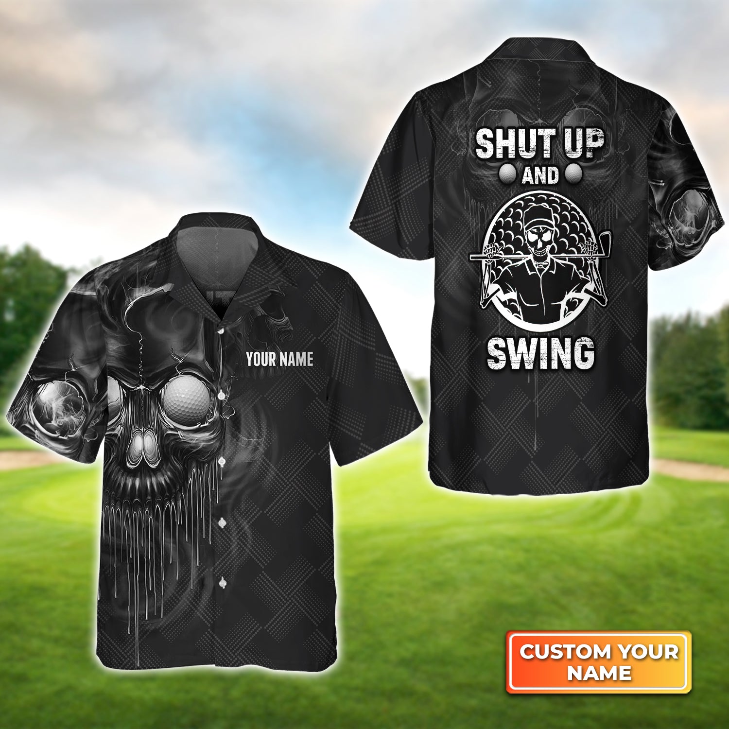 Golf Shut Up And Swing - Personalized Name 3D Hawaiian Shirt QB95 Gift For Golfer