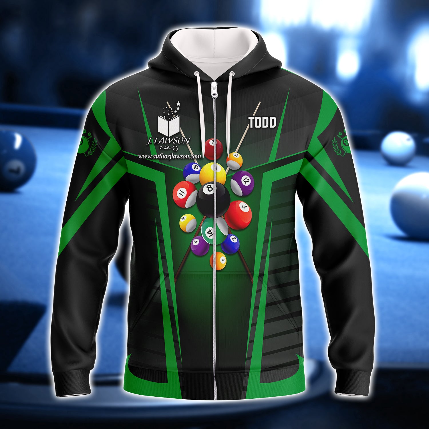 Todd Emert, The Wrecking Krew Team In Green Billard Balls 3D Shirt - QB95