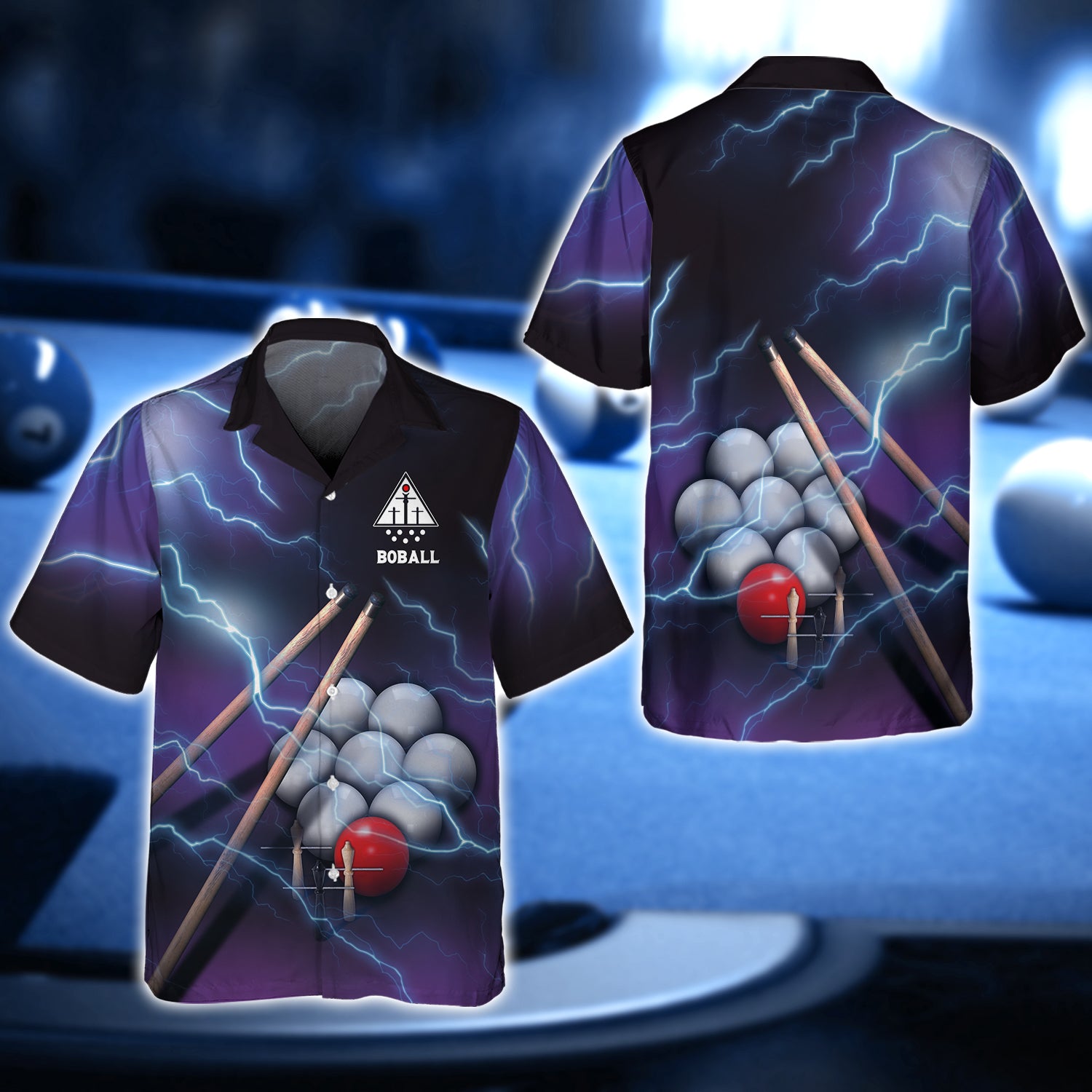 Boball Bar Billiard Balls Thunder 3D Shirt - QB95