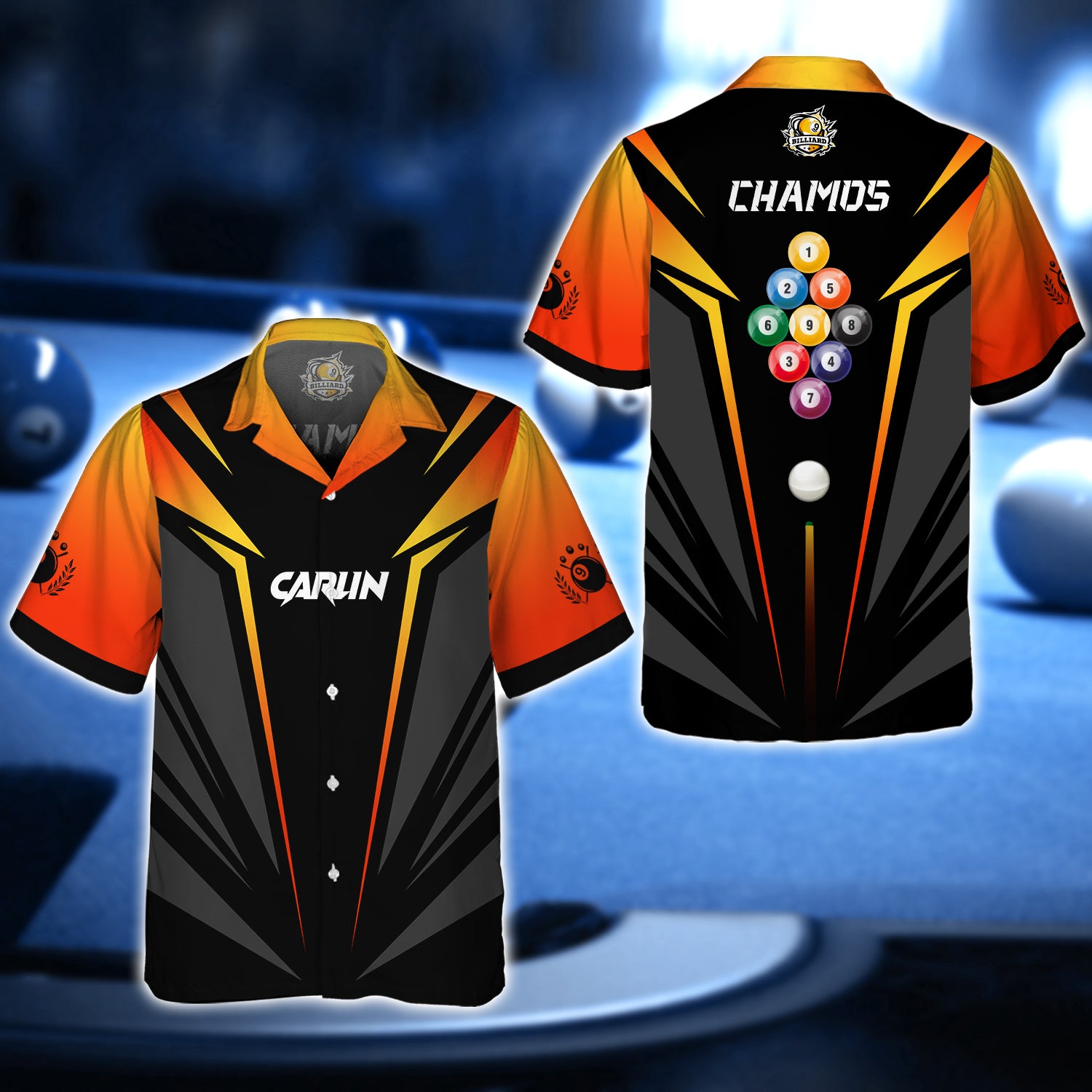 CARLIN CHAMOS Billiard Pool Nine-Ball 3D Shirt - QB95