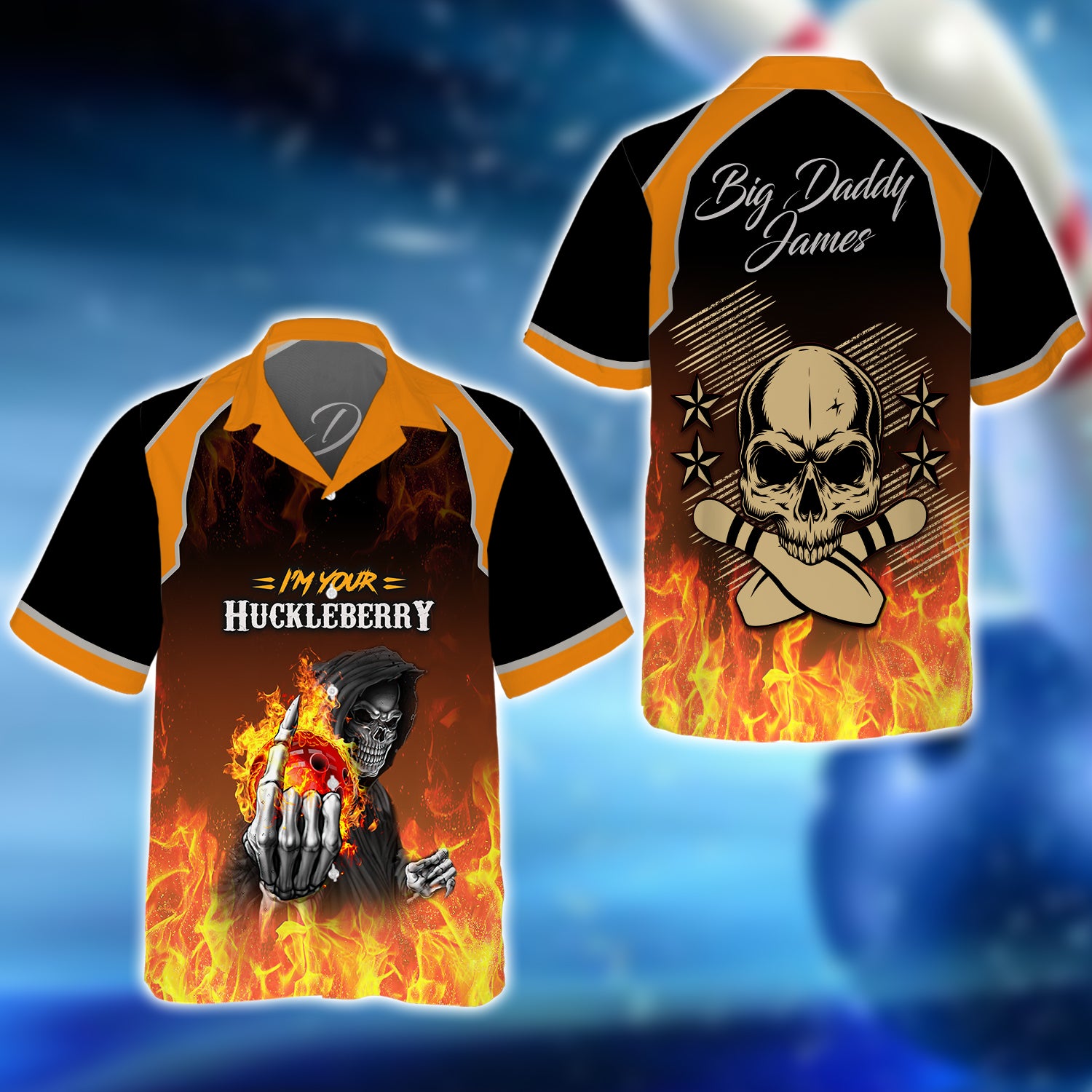 Big Daddy James Skull Bowling 3D Shirt - QB95