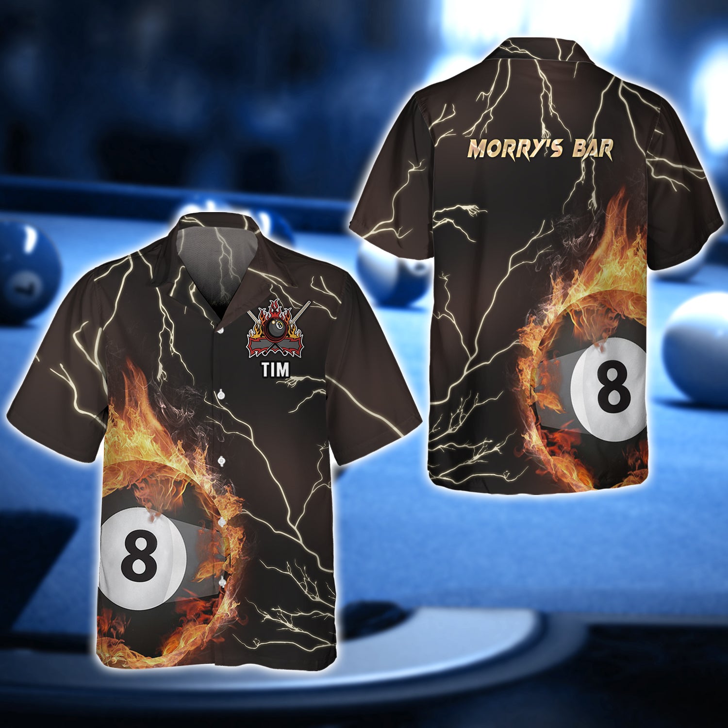 TIM Morry's Bar 9 Balls Thunder Billiard 3D Shirt - QB95