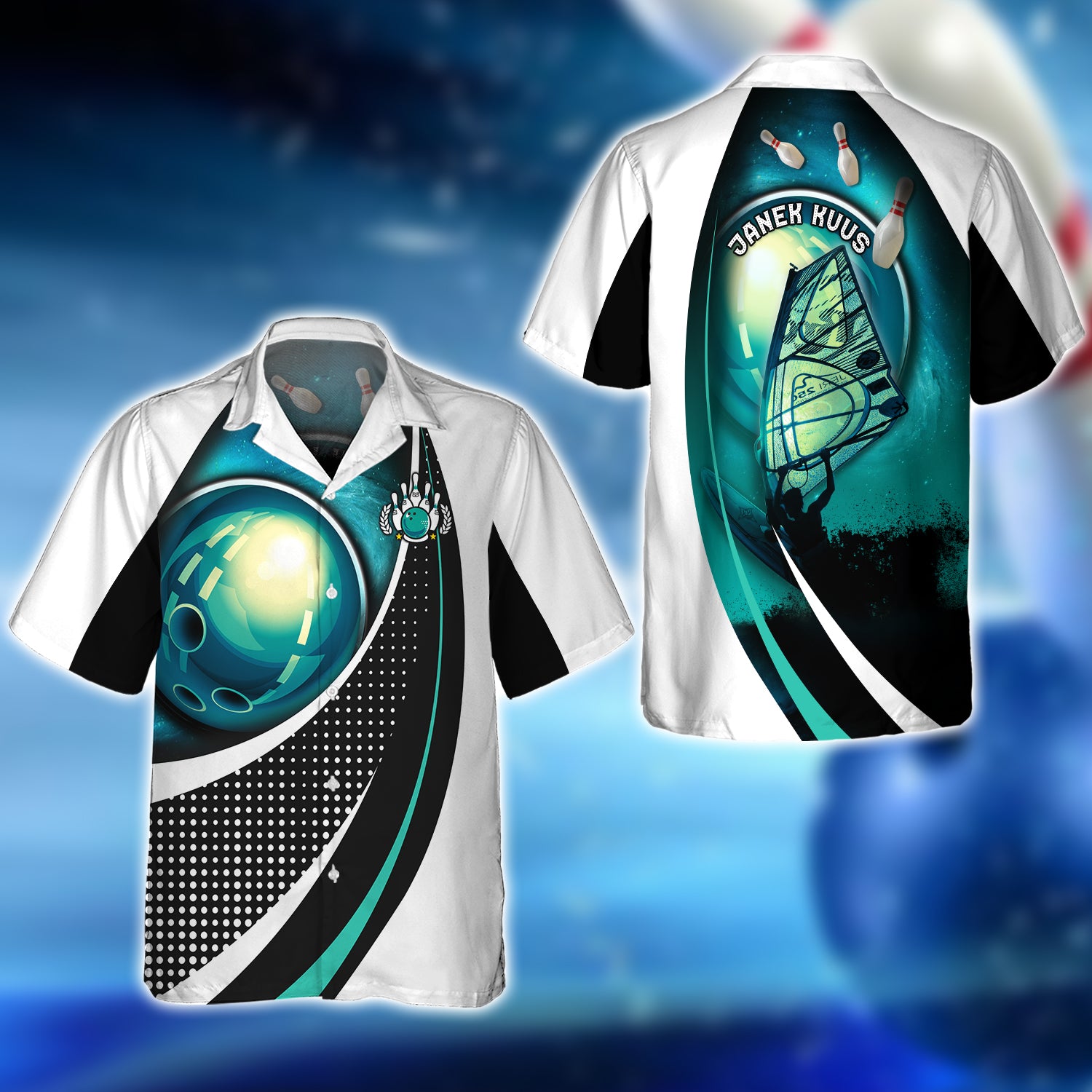 JANEK KUUS Bowling Abstract Colorful 3D Shirt - QB95