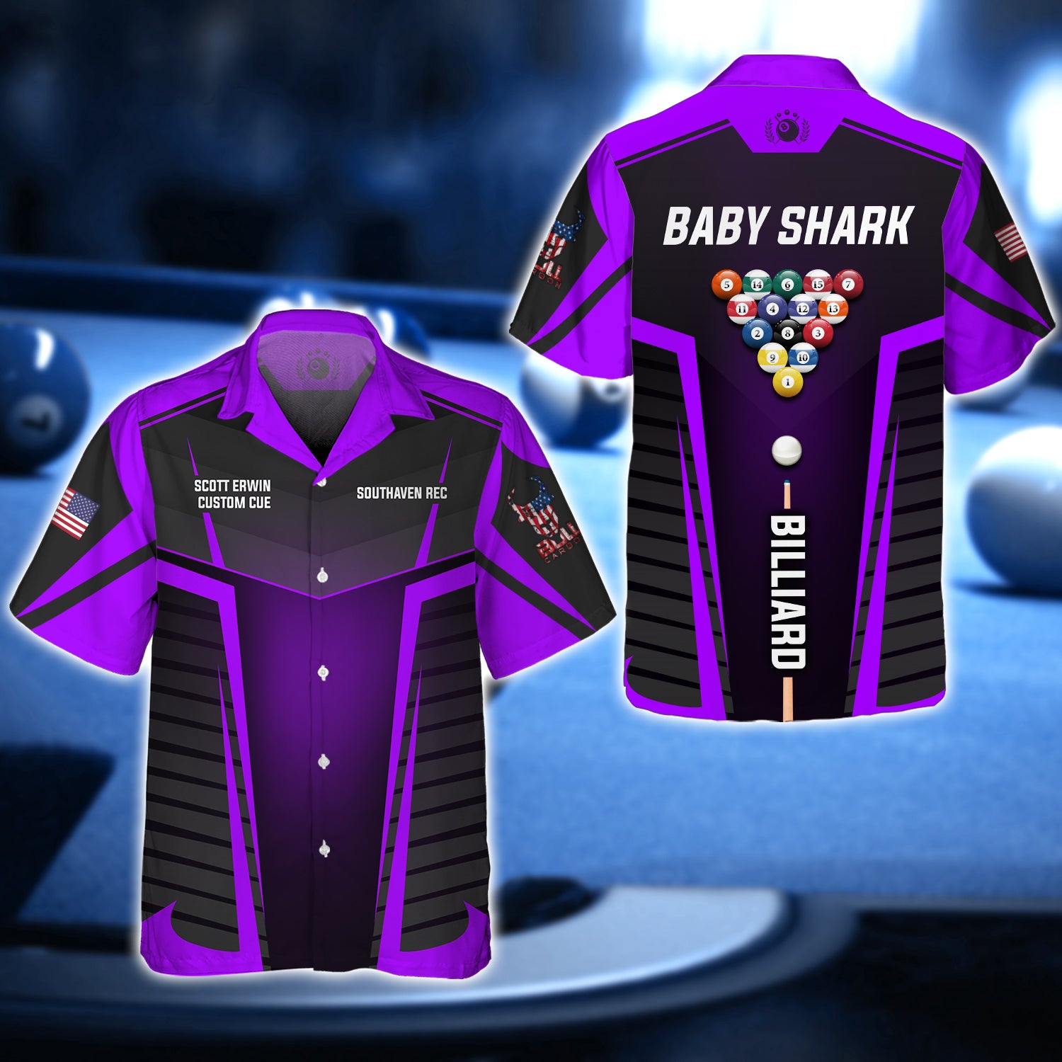 Scott Erwin Baby Shark Billiard 3D Shirt - QB95