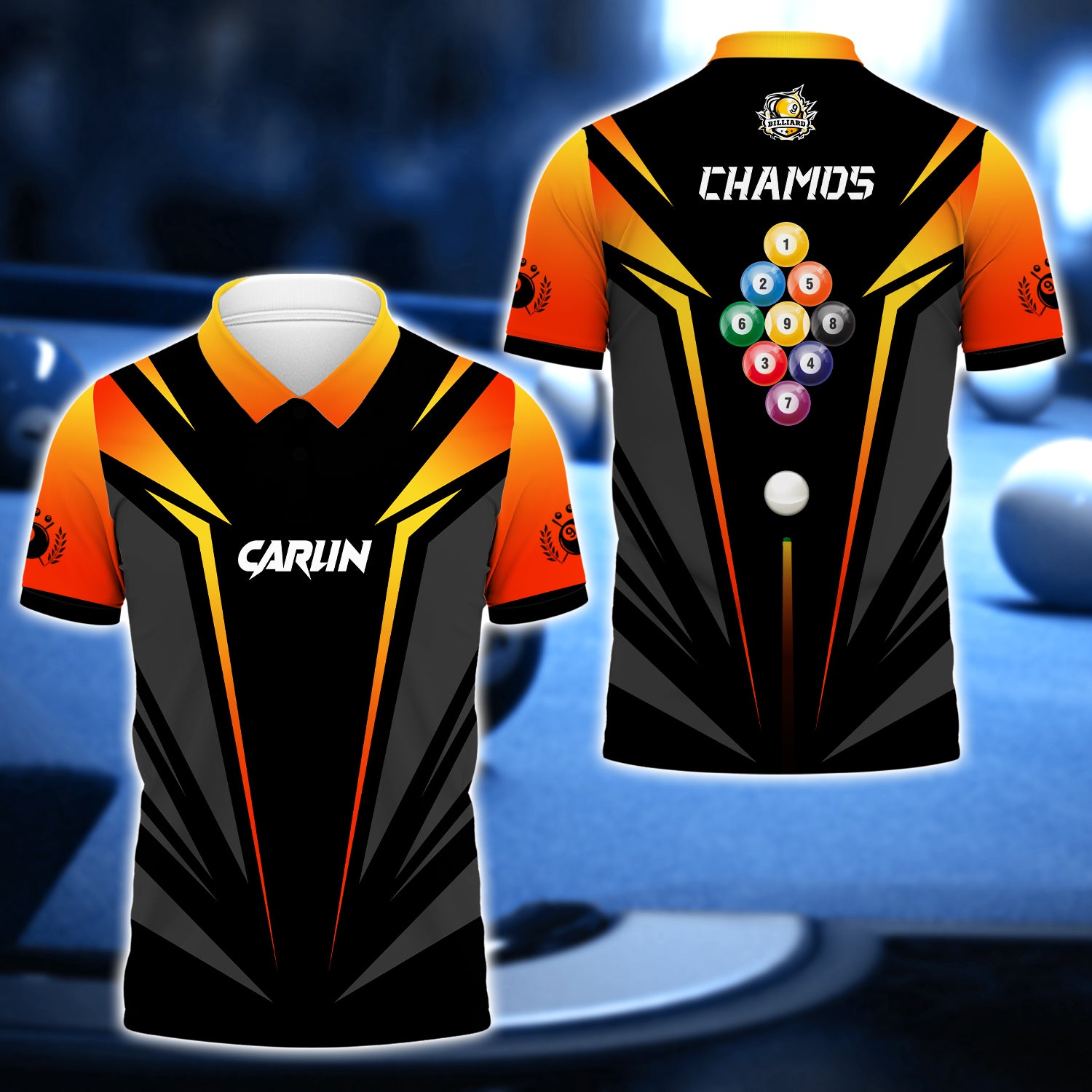 CARLIN CHAMOS Billiard Pool Nine-Ball 3D Shirt - QB95