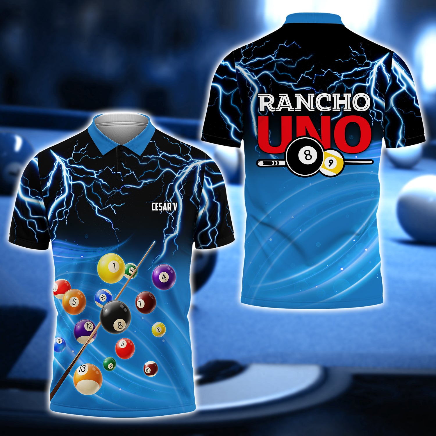 Cesar V - Rancho UNO Billiard Team 3D Shirt - QB95