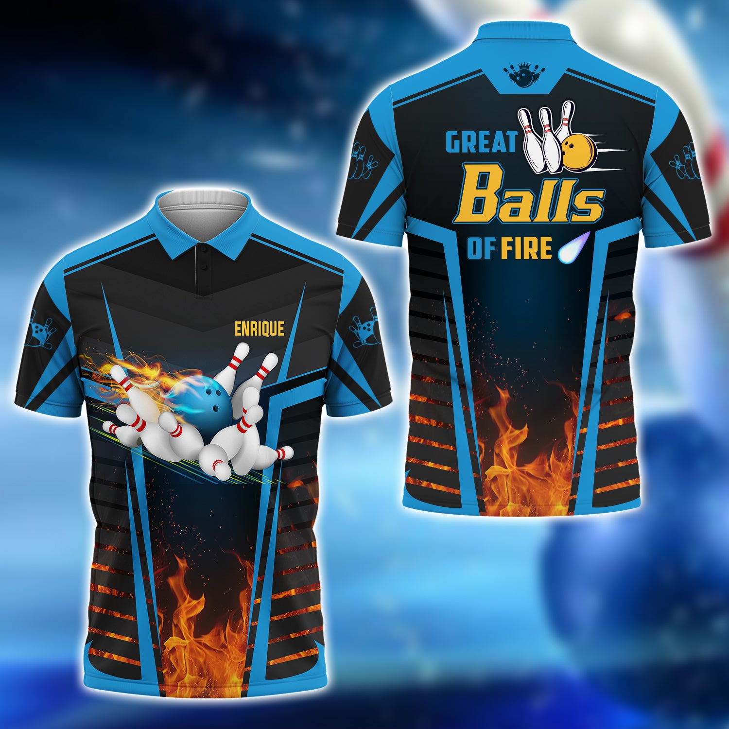 ENRIQUE Great Balls On Fire Bowling Team 3D Shirt - QB95