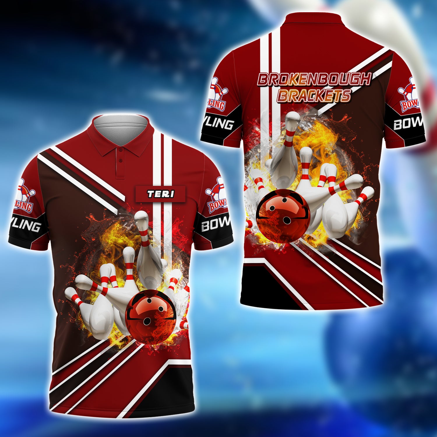 TERI - Brokenbough Brackets Bowling 3D Shirt - QB95