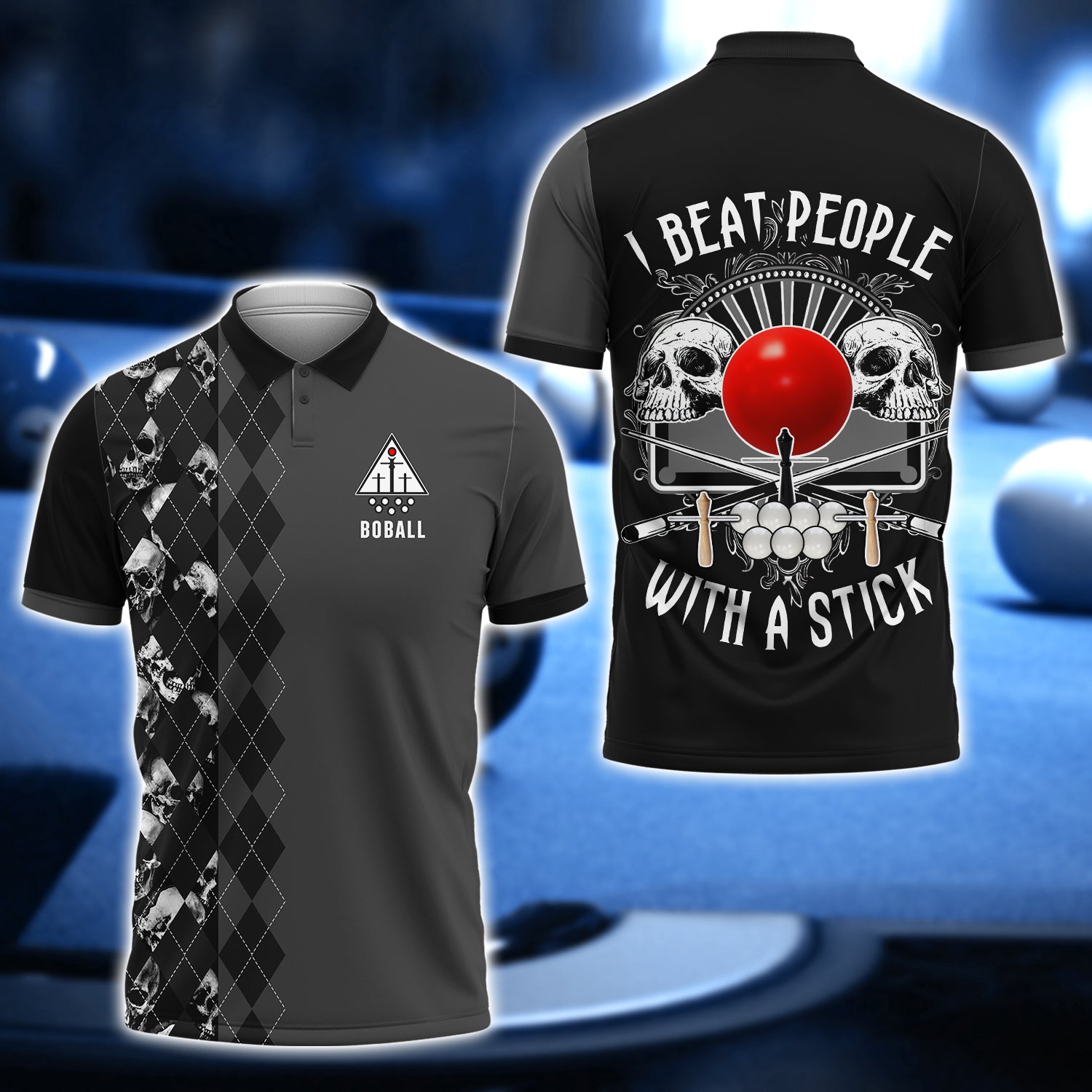 Boball Billiard I Beat People With A Stick 3D Shirt - QB95