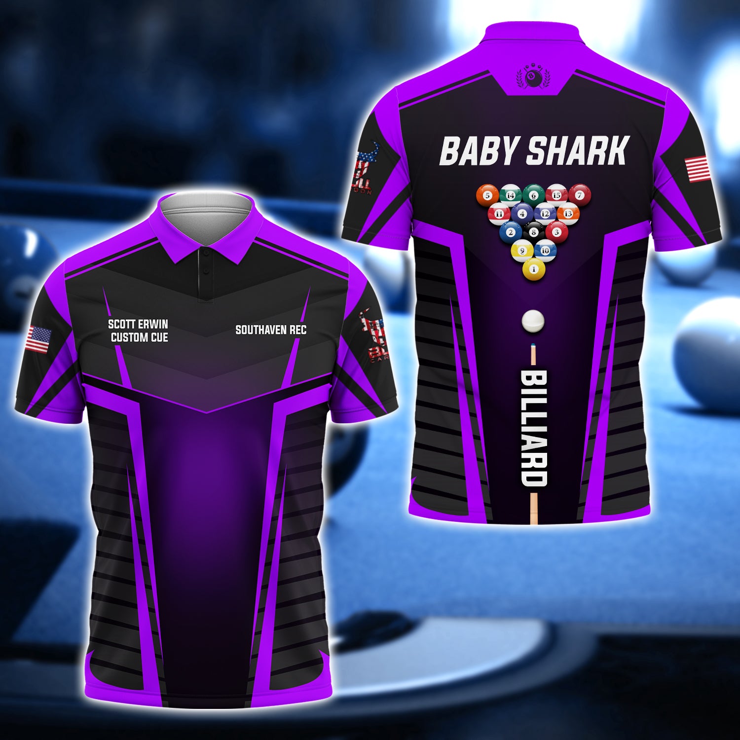 Scott Erwin Baby Shark Billiard 3D Shirt - QB95