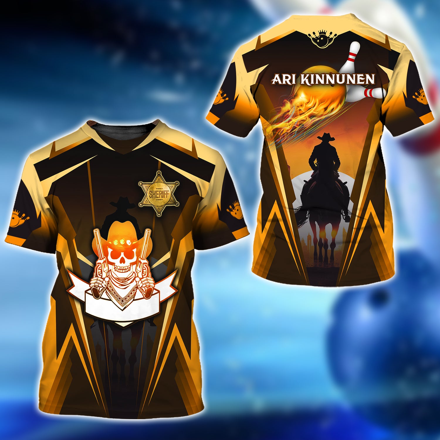 ARI KINNUNEN Cowboy Bowling 3D Shirt - QB95