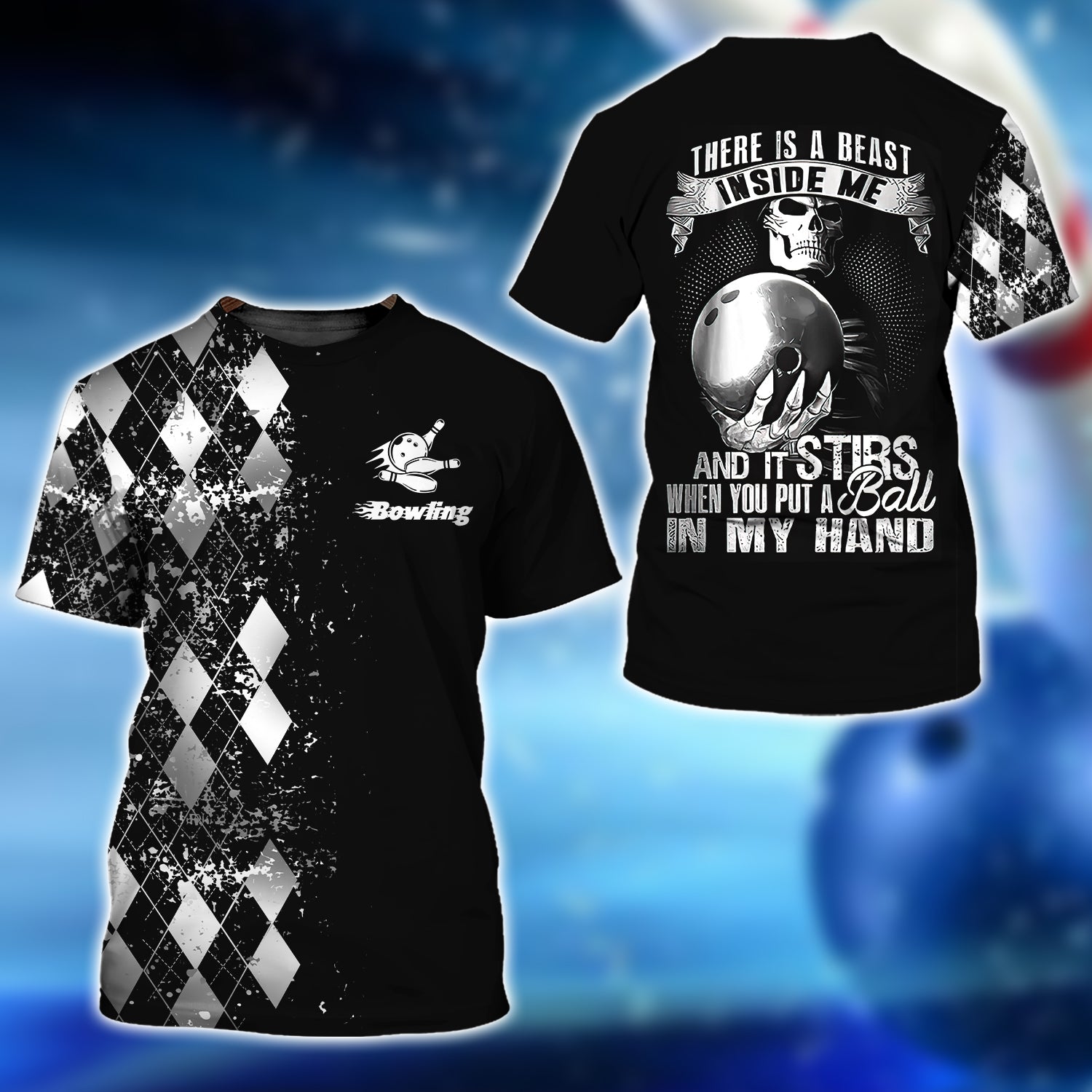 There Is A Beast Inside Me Silver Bowling 3D Shirt - QB95