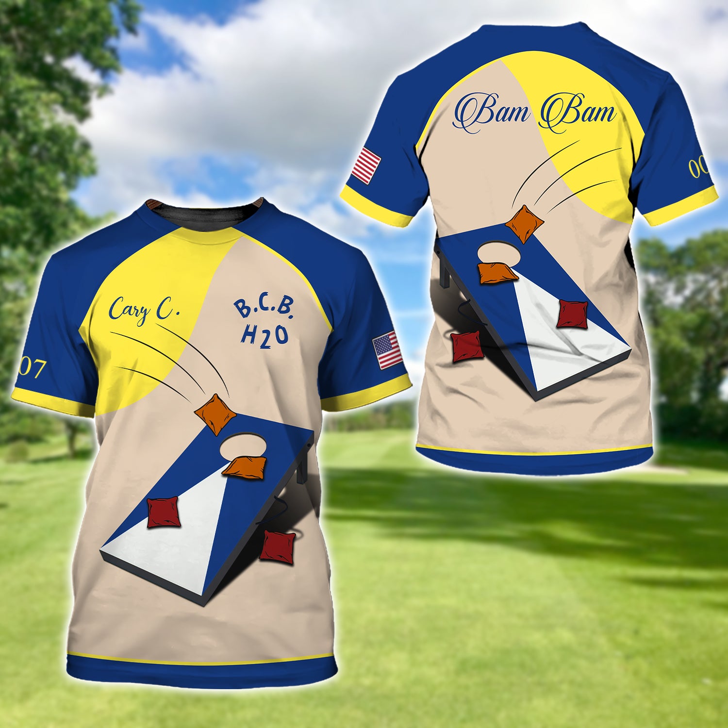 Cary C. Cornhole 3D Shirt - QB95