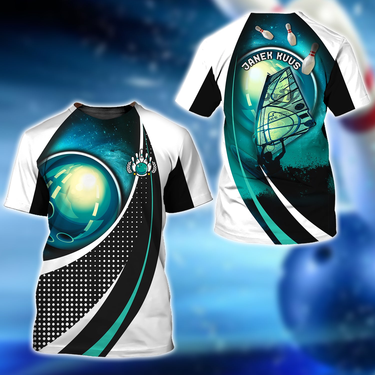 JANEK KUUS Bowling Abstract Colorful 3D Shirt - QB95