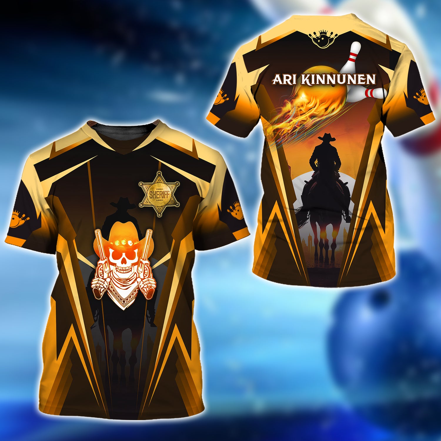 ARI KINNUNEN Cowboys Bowling 3D Shirt - QB95