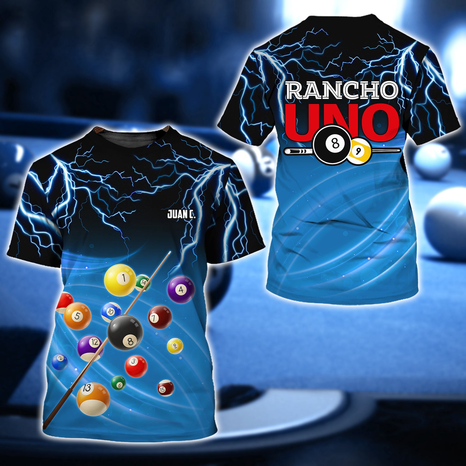 JUAN C. - Rancho UNO Billiard Team 3D Shirt - QB95