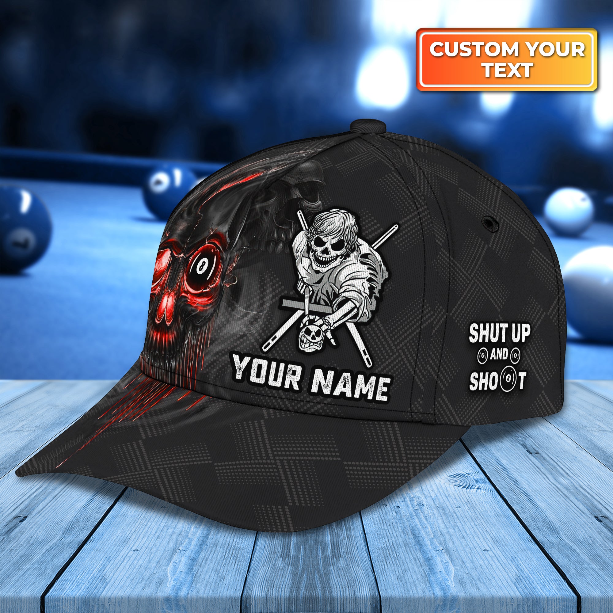 [Red Ver] Pool Shut Up And Shoot Personalized Name Classic Cap Best Gift For Billiard Player