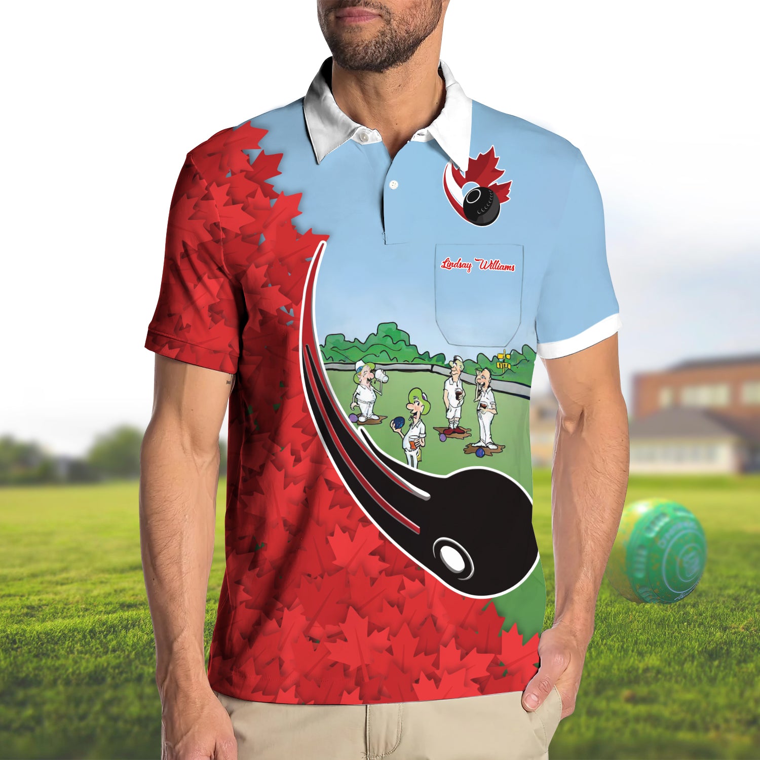 Lindsay Williams Lawn Bowl 3D Polo Shirt With Pocket - QB95