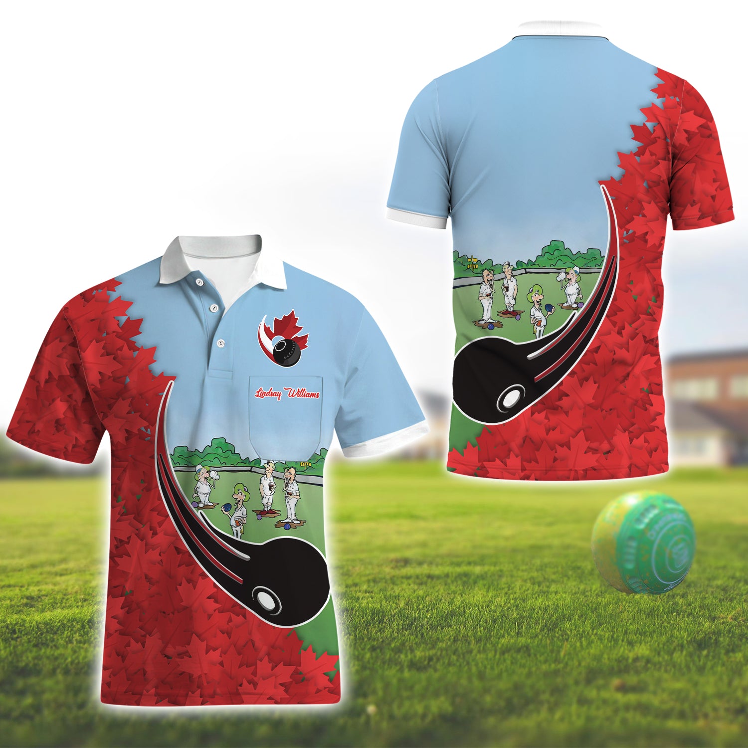 Lindsay Williams Lawn Bowl 3D Polo Shirt With Pocket - QB95