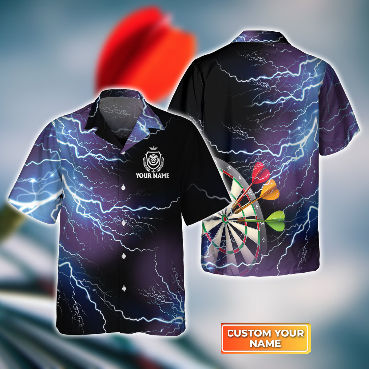 Camiseta Deportiva de Dardos para Hombre, Manga Corta, para Clubes y Equipos, co