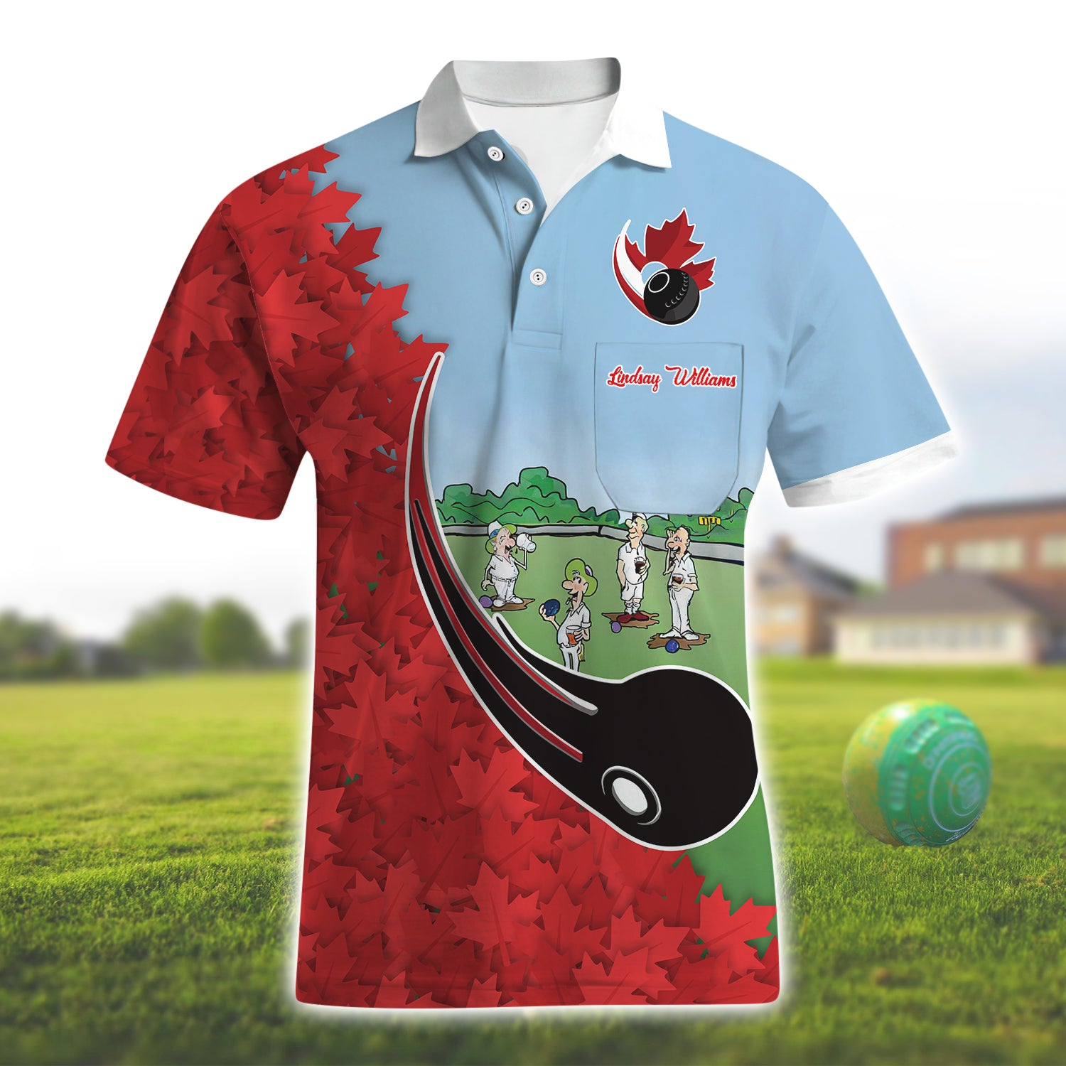 Lindsay Williams Lawn Bowl 3D Polo Shirt With Pocket - QB95