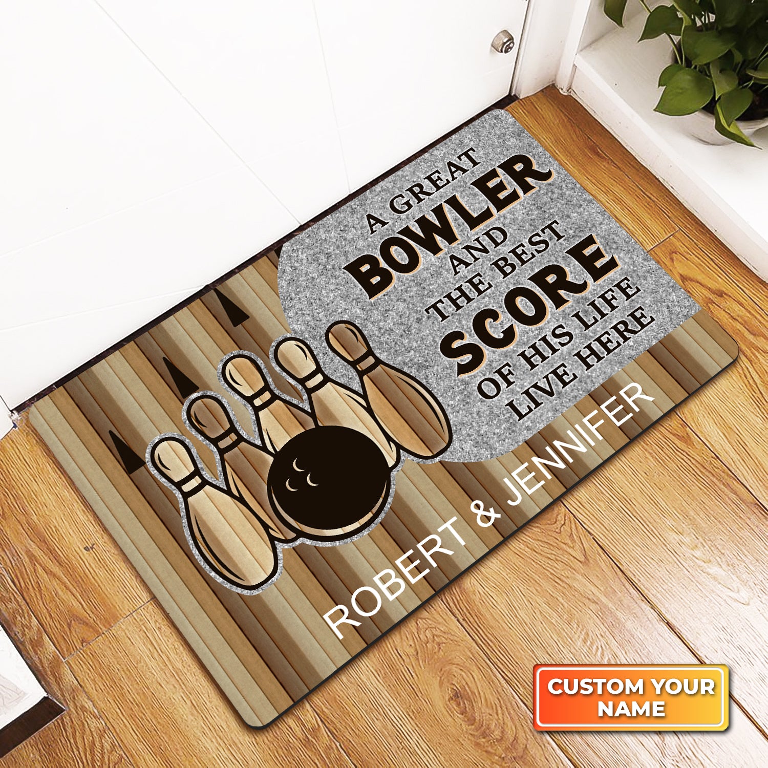 Bowling The Best Score Personalized Doormat Gift For Bowler