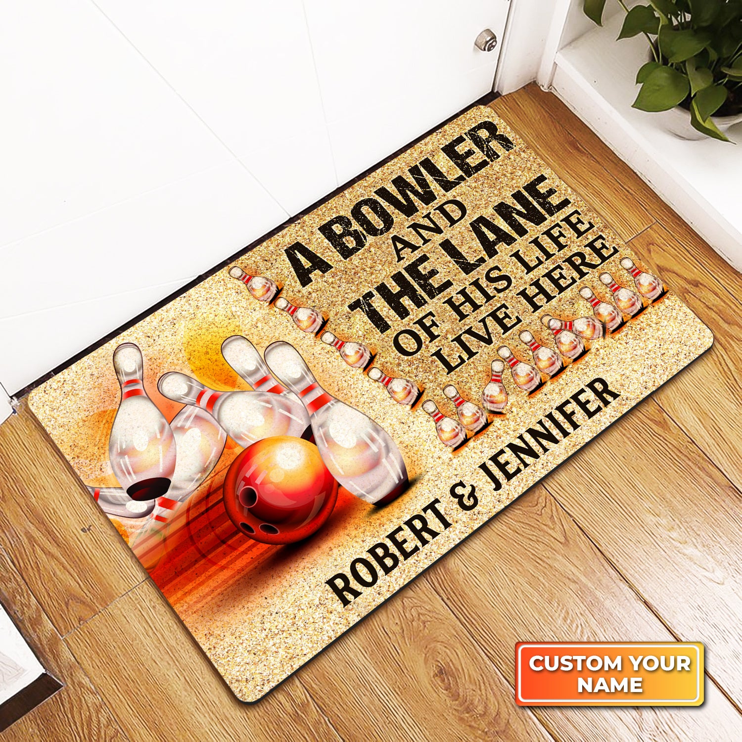 A Bowler And The Lane Of His Life Live Here Personalized Doormat Gift For Bowler