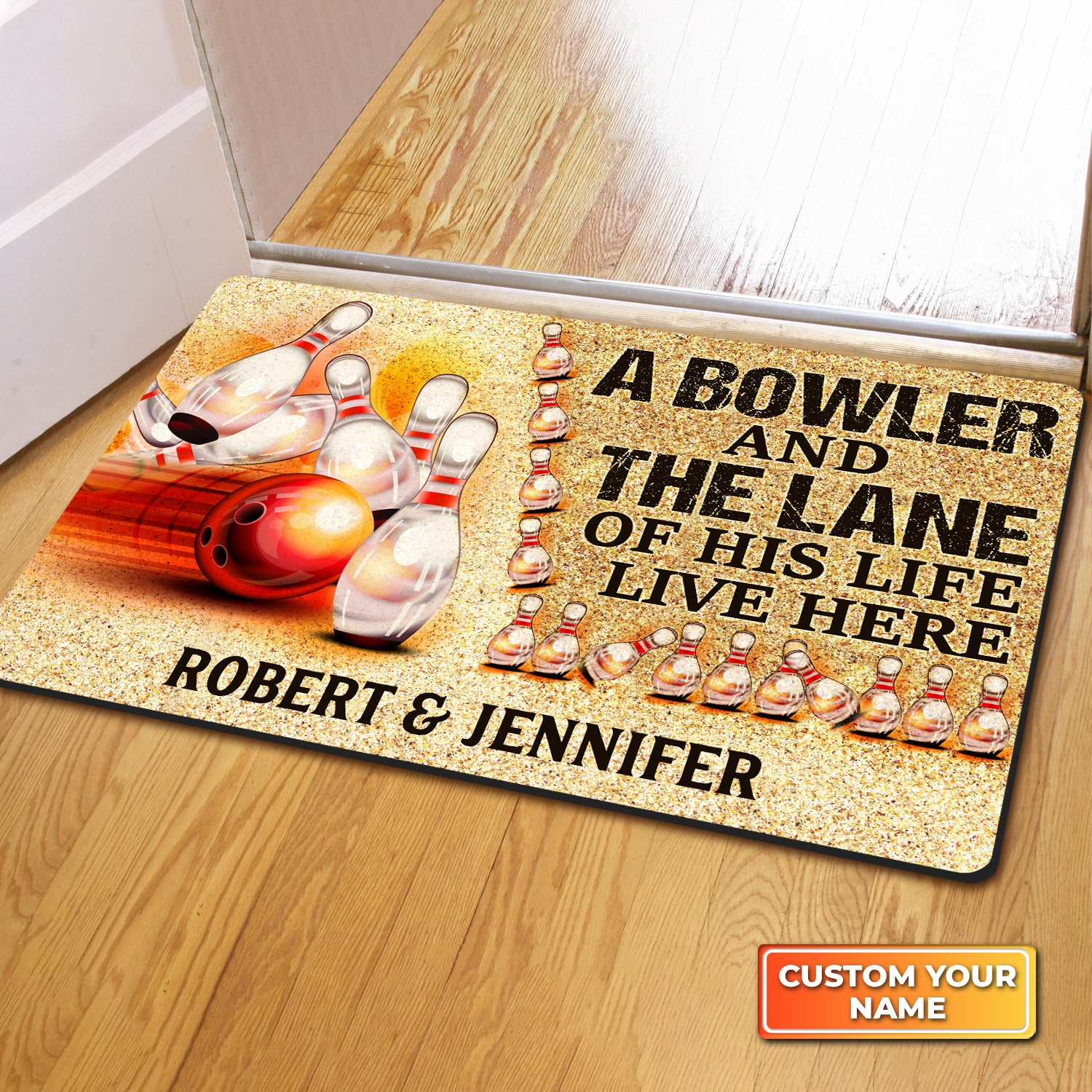 A Bowler And The Lane Of His Life Live Here Personalized Doormat Gift For Bowler