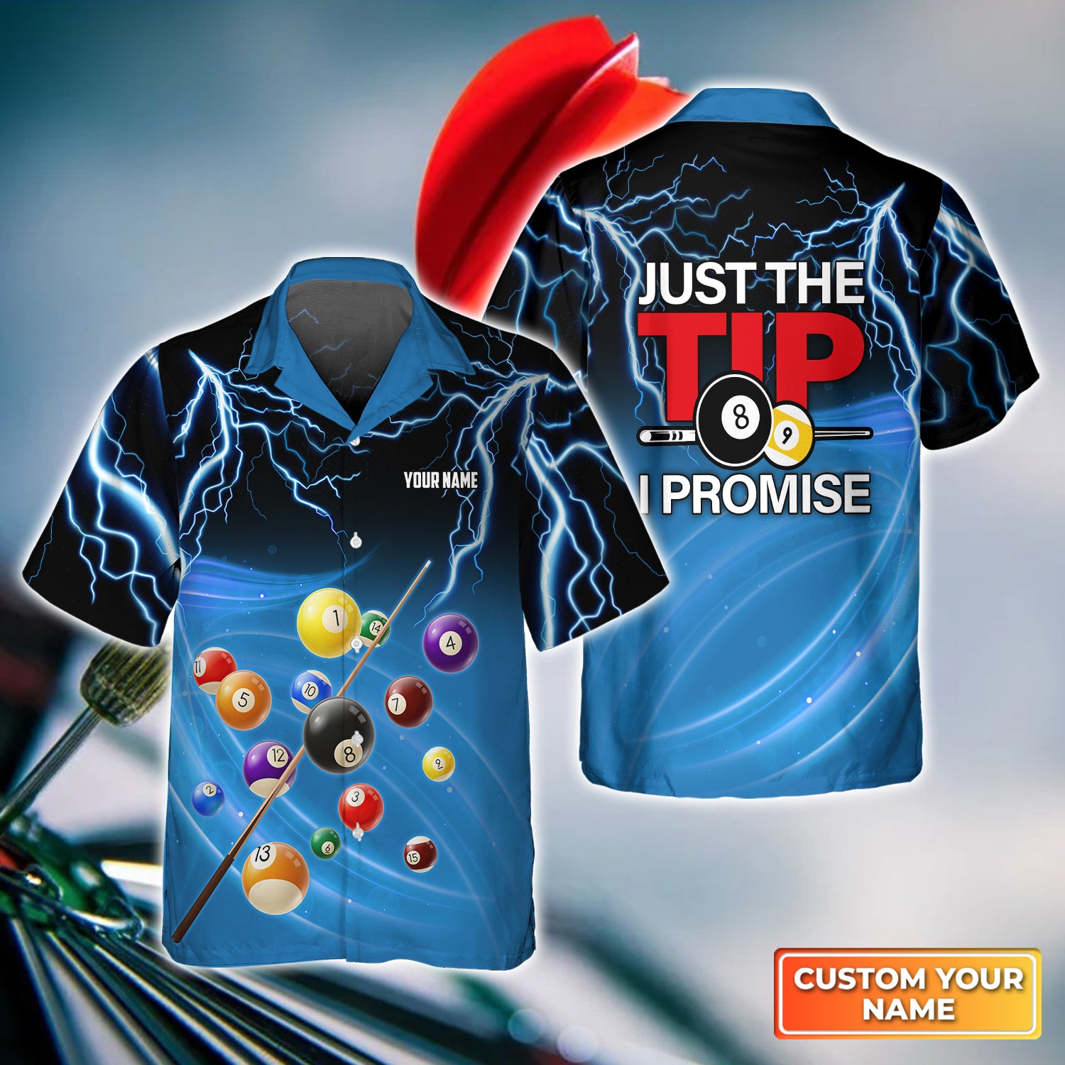 Just The Tip I Promise Personalized Name 3D Hawaiian Shirt For Billiard Player Tad